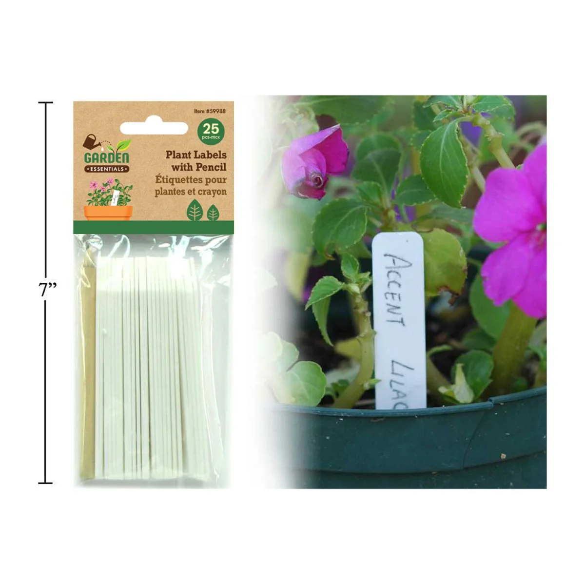 Garden E. Etiquetas Para Plantas De 25 Piezas Con Lápiz, Blanco, Pbh - Image 4