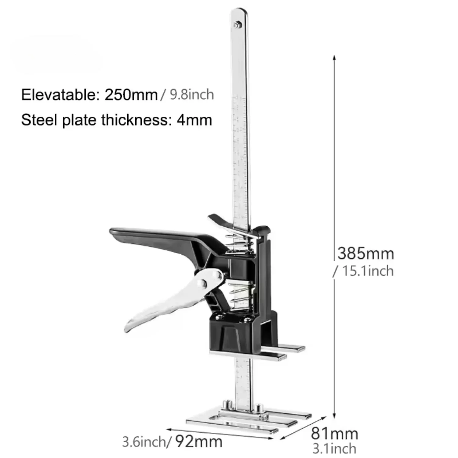 Gato Elevacion Manual Elevador De Paneles De Yeso Y Puertas. Acero Inoxidable. Alargado Con Escala. Alt Ajustable 250Mm (25Cm) Elevador Gato Para Azulejos. - Image 2
