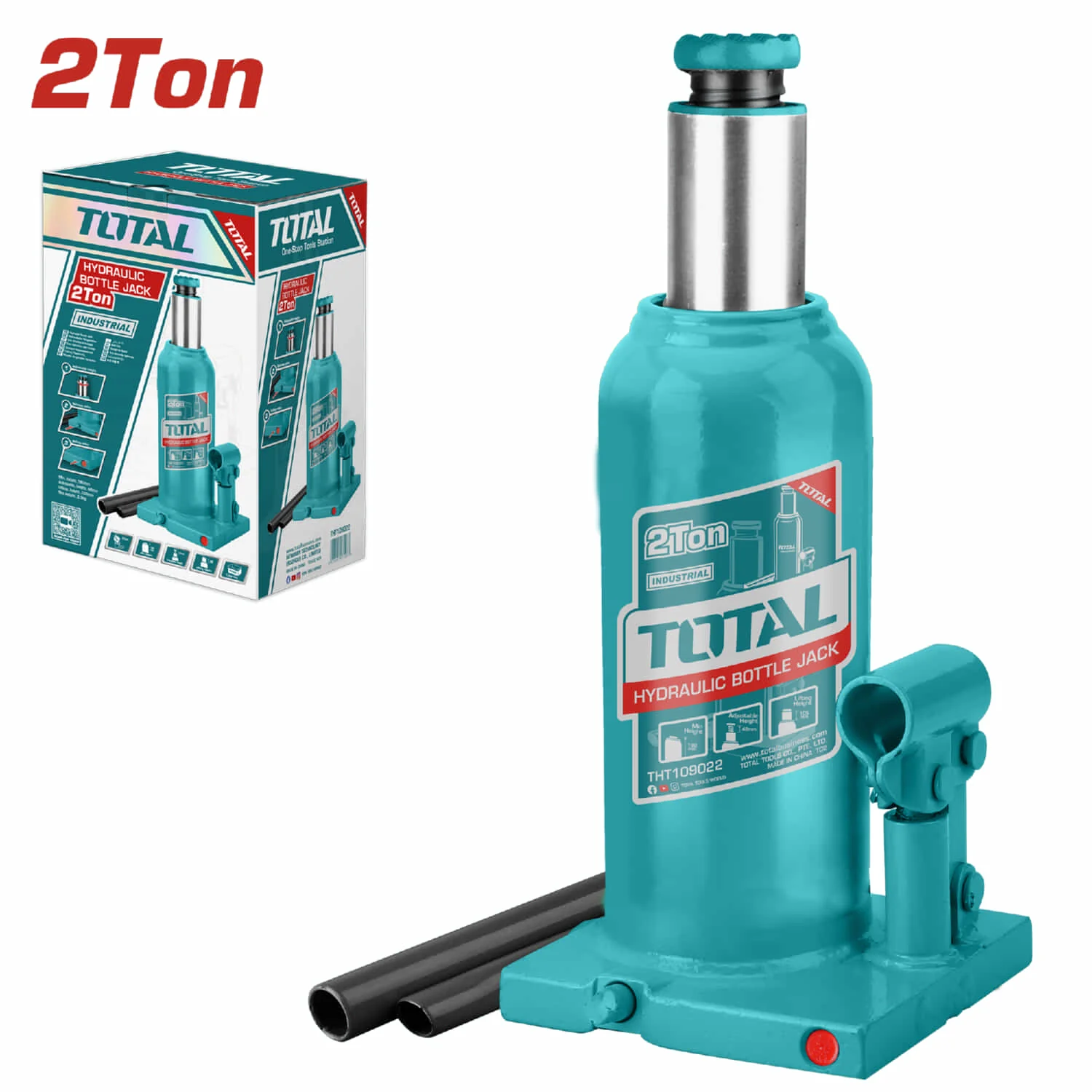 Gato Hidraulico Botella,2Ton C/Valv De Seguridad,Altura Min181mm Max345mm,Recorrido 164Mm,Peso 2.6Kg