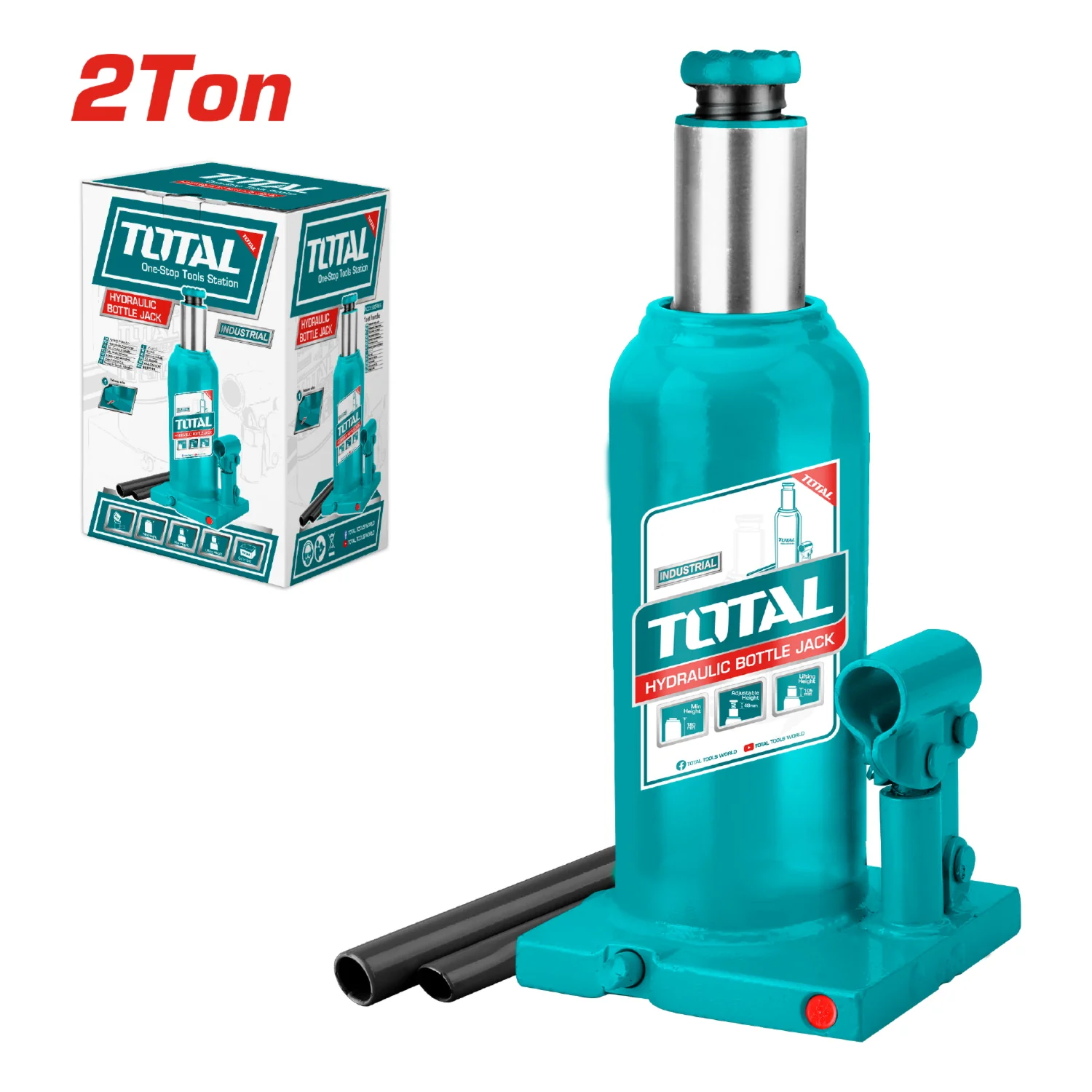 Gato Hidraulico Botella,2Ton C/Valv De Seguridad,Altura Min181mm Max345mm,Recorrido 164Mm,Peso 2.6Kg - Image 2