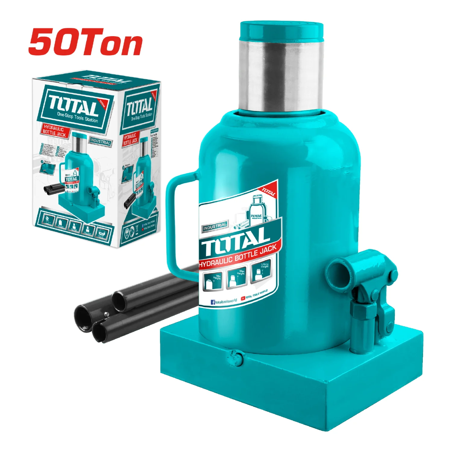 Gato Hidraulico De Botella 50 TON. Min. Height: 300Mm Max. Height:480Mm Travel:180Mm - Image 2