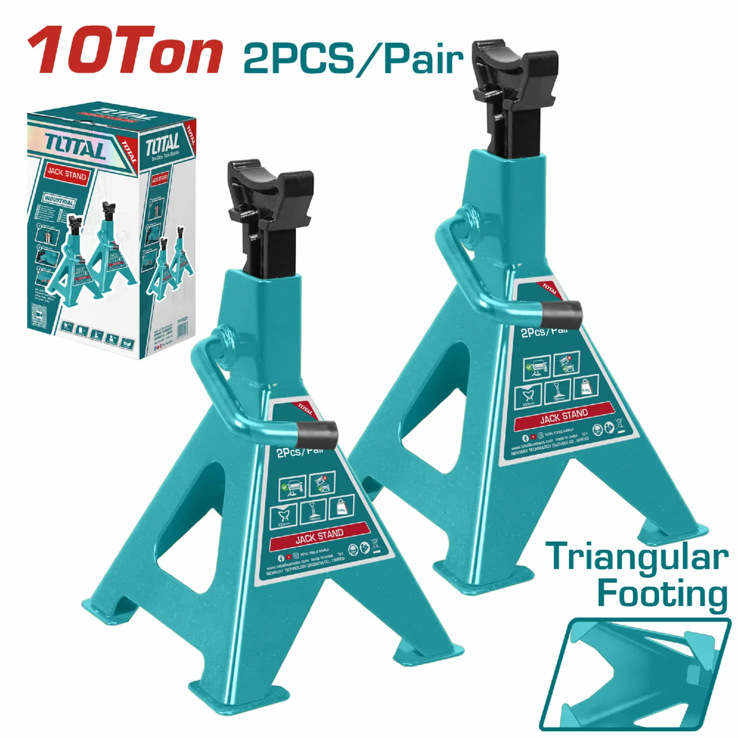 Gatos De Soporte 10 Toneladas. Altura Min: 455Mm. Altura Max: 705Mm. (Set De 2 Piezas) Jack Stand.