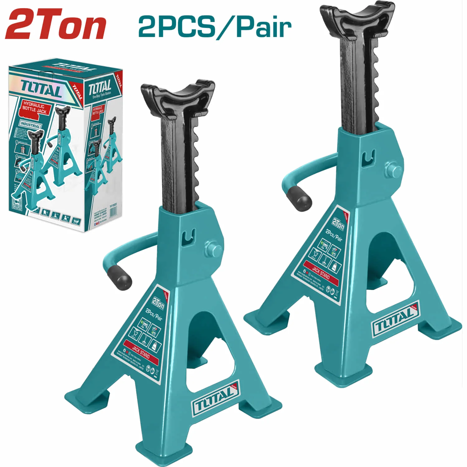 Gatos De Soporte 2 Ton. Alt. Min: 250Mm. Alt. Max: 380Mm. Se Vende En Par. Jack Stand - Image 2