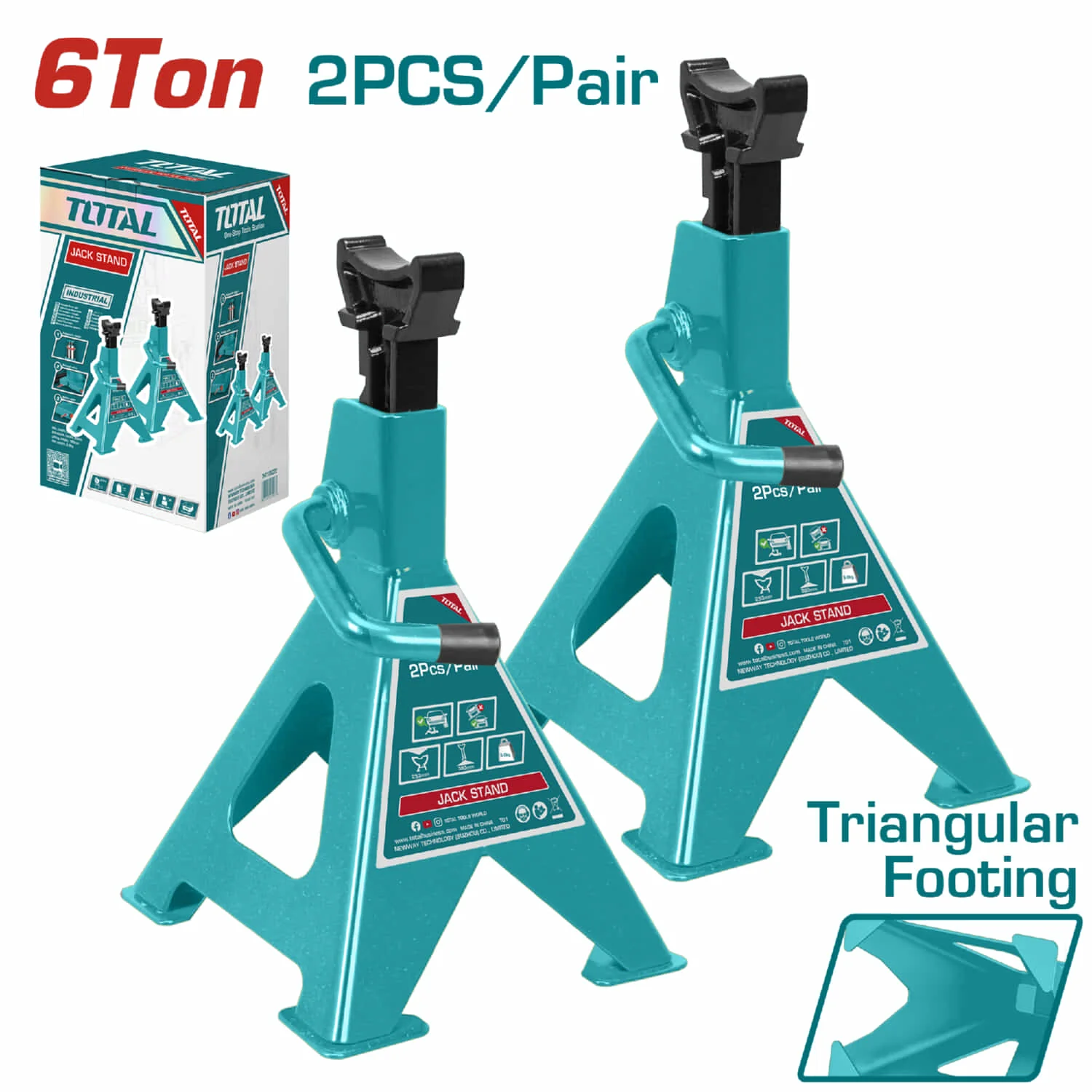 Gatos De Soporte 6 Toneladas. Altura Min: 388Mm. Altura Max: 580Mm. (Set De 2 Piezas) Jack Stand.