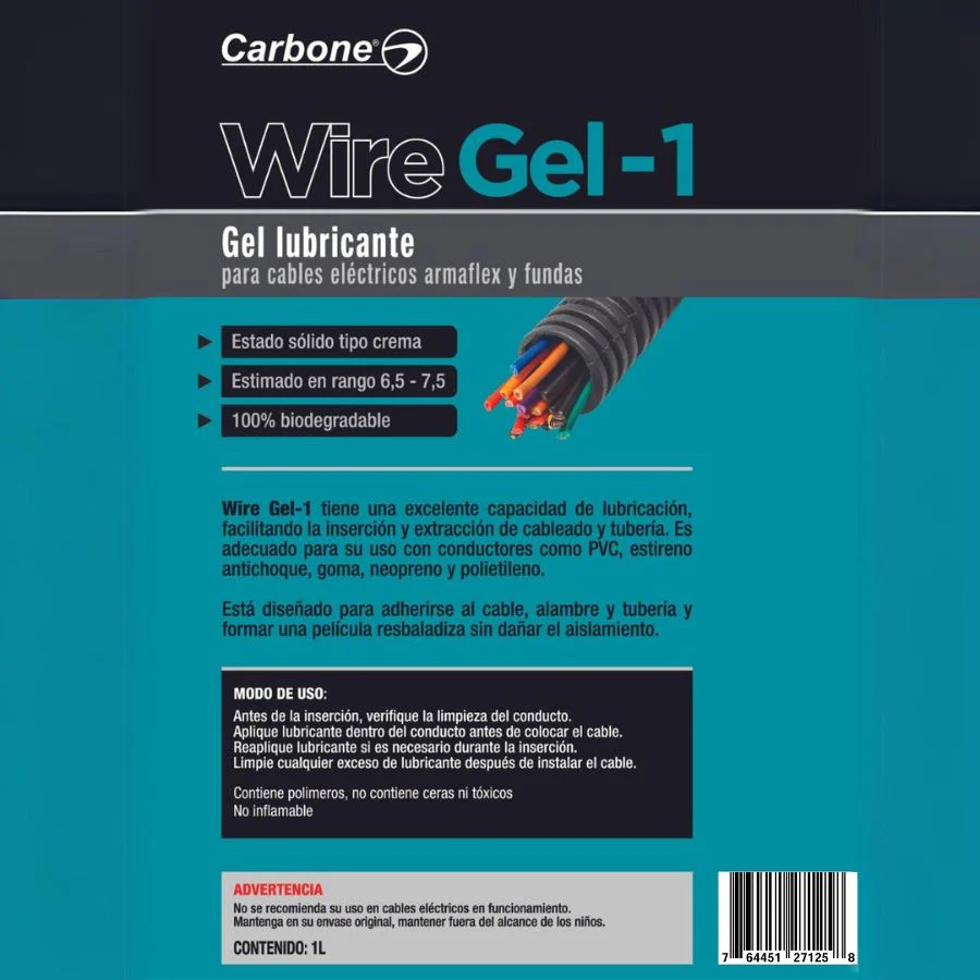 Gel Lubricante Para Alambres O Cables Eléctricos. Wiregel-1 De 1 Litro. - Image 2