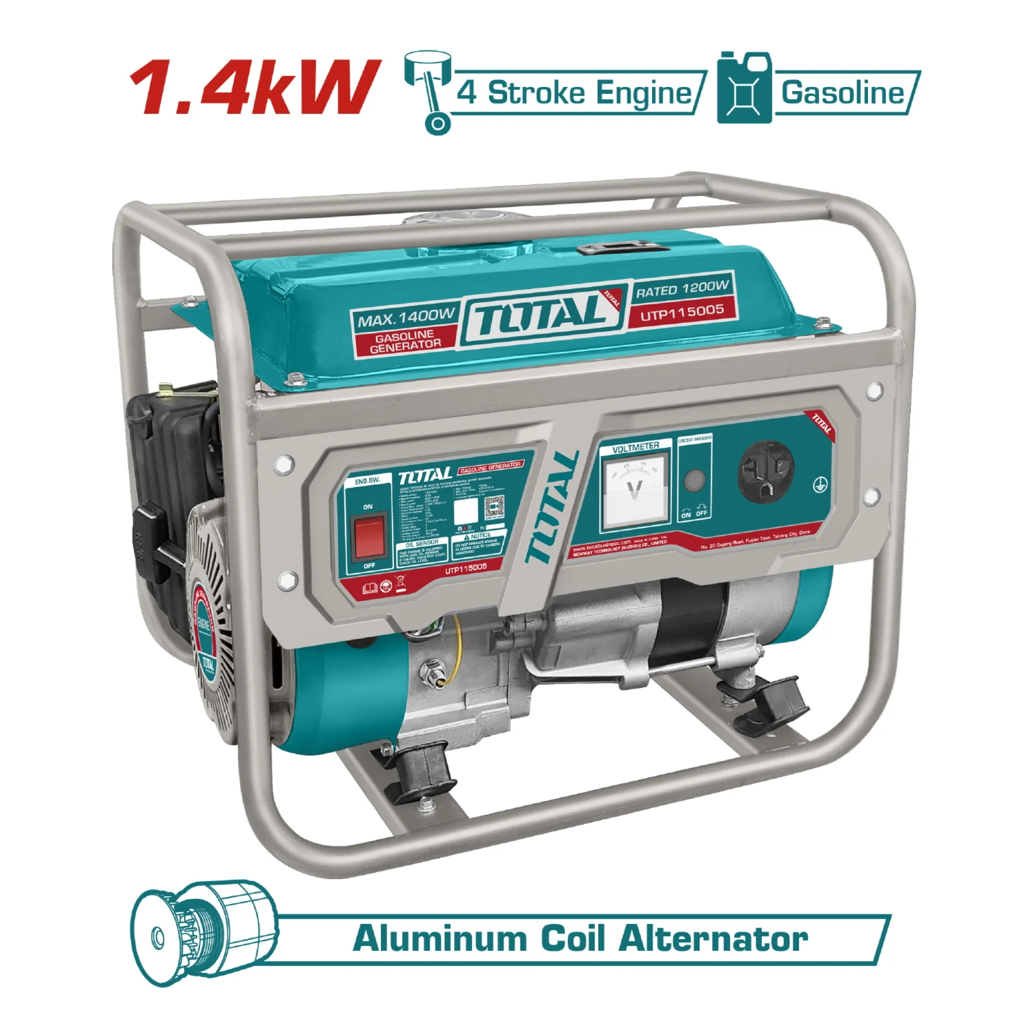 Generador A Gasolina 1,400Watts 1.4Kw. 110-120V 60Hz 3600Rpm 5.5L Motor 4 Tiempos. Alternador De Aluminio. Planta - Image 2