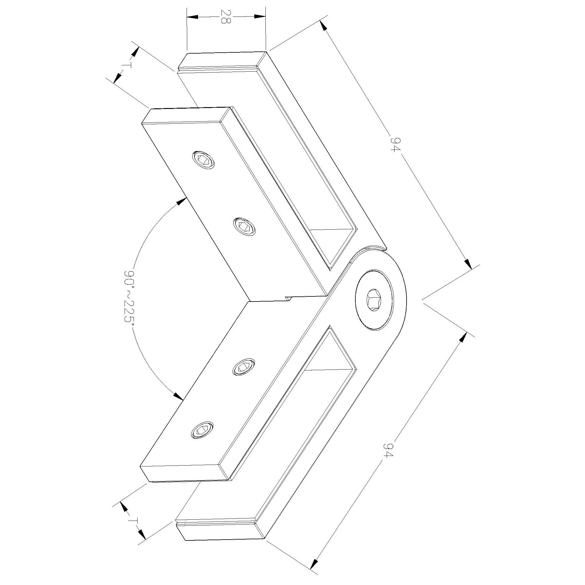 Clip Para Vidrio, Ajustable, AISI304, SATIN - Image 2