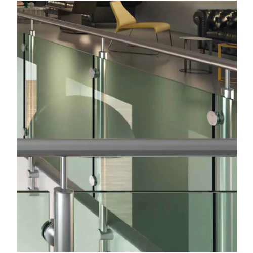GLASS CLIP, ROUND DOUBLE SIDE, Dia- 60 Mm, For 42.4 Mm Pipe, SS-304, SATIN - Image 3