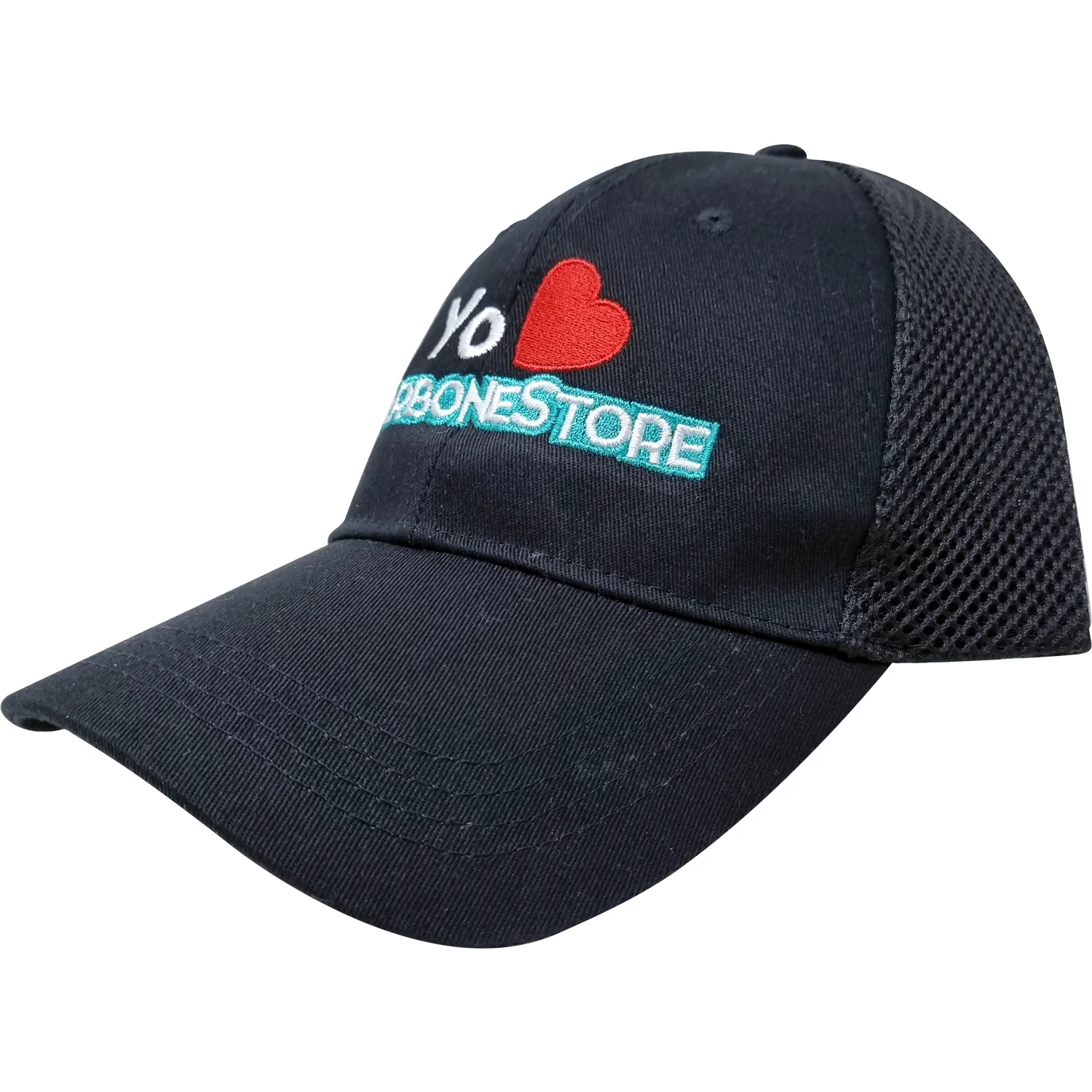 Gorra Carbone De Malla, Visera Plana. Color Negro - Image 2