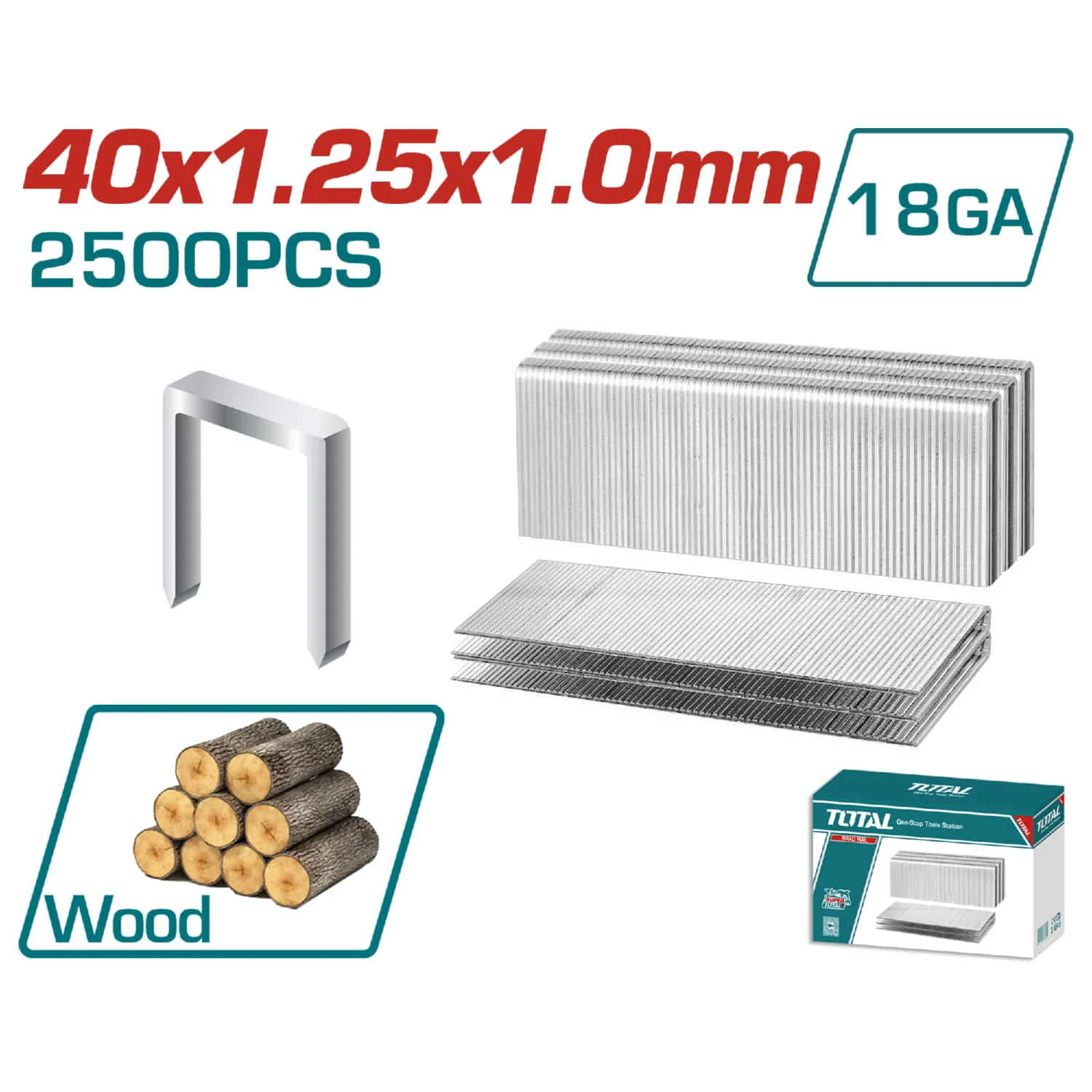 Grapas Para Clavadora De Aire (2500 Pcs)  Cal.18 TAT81501 - Image 6