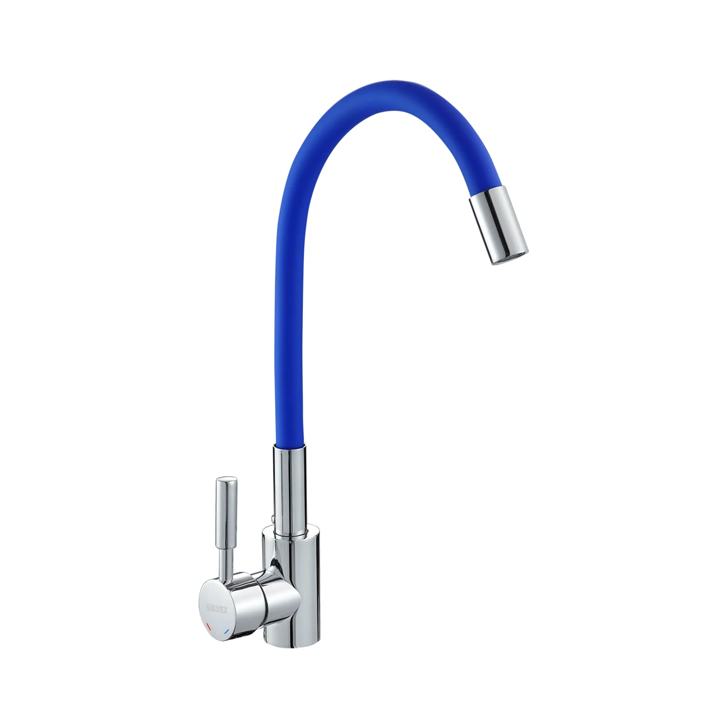Grifo De Fregador. Color Azul. Acero Inoxidable. Pluma Llave Mezcladora Para Cocina. Cuello Flexible Universal. - Image 2