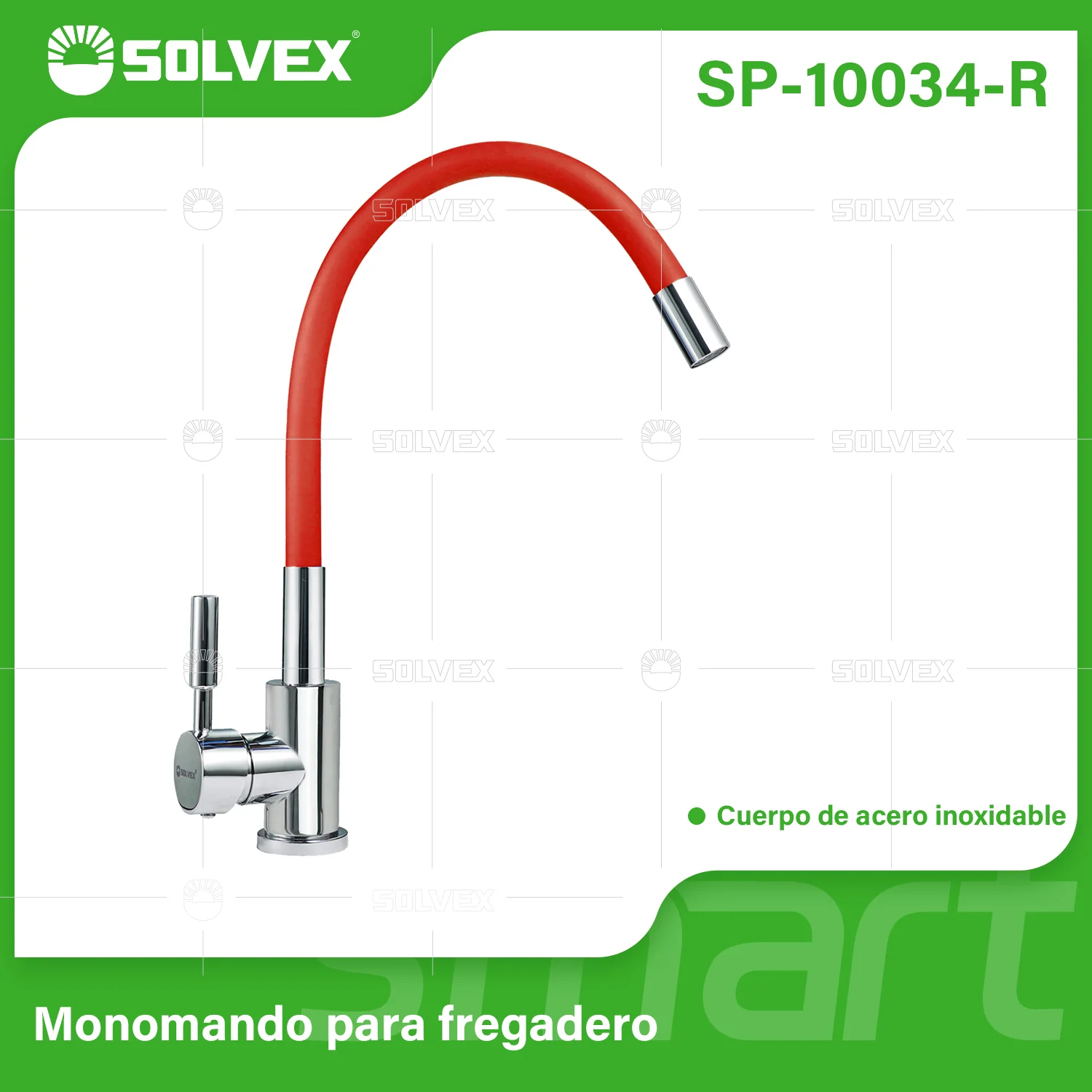 Grifo De Fregador. Color Rojo. Acero Inoxidable. Pluma Llave Mezcladora Para Cocina. Cuello Flexible Universal.