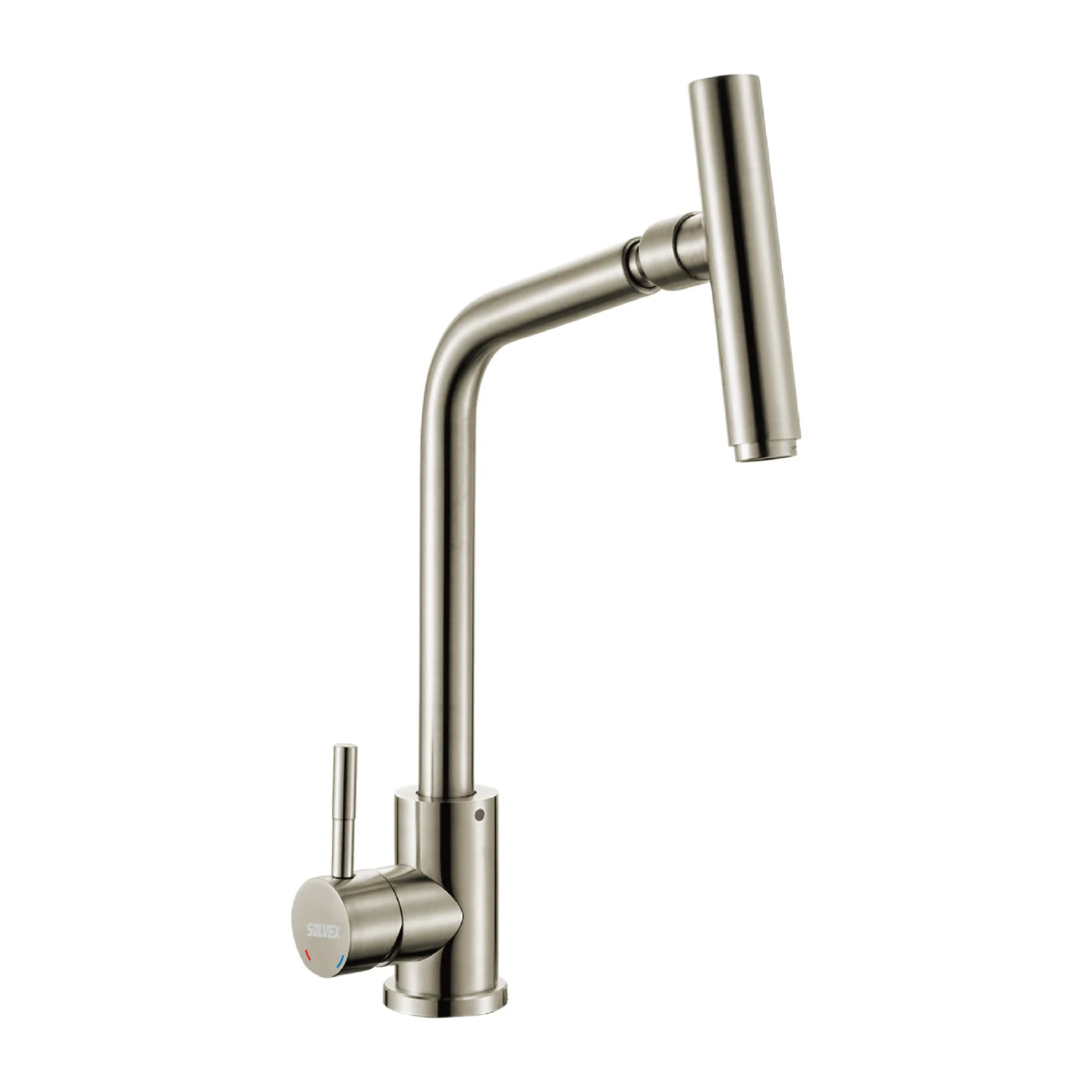 Grifo De Fregador De Acero Inoxidable. Pluma Llave Mezcladora Para Cocina. Cuello Recto Con Boquilla Giratoria Cilíndrica. - Image 2