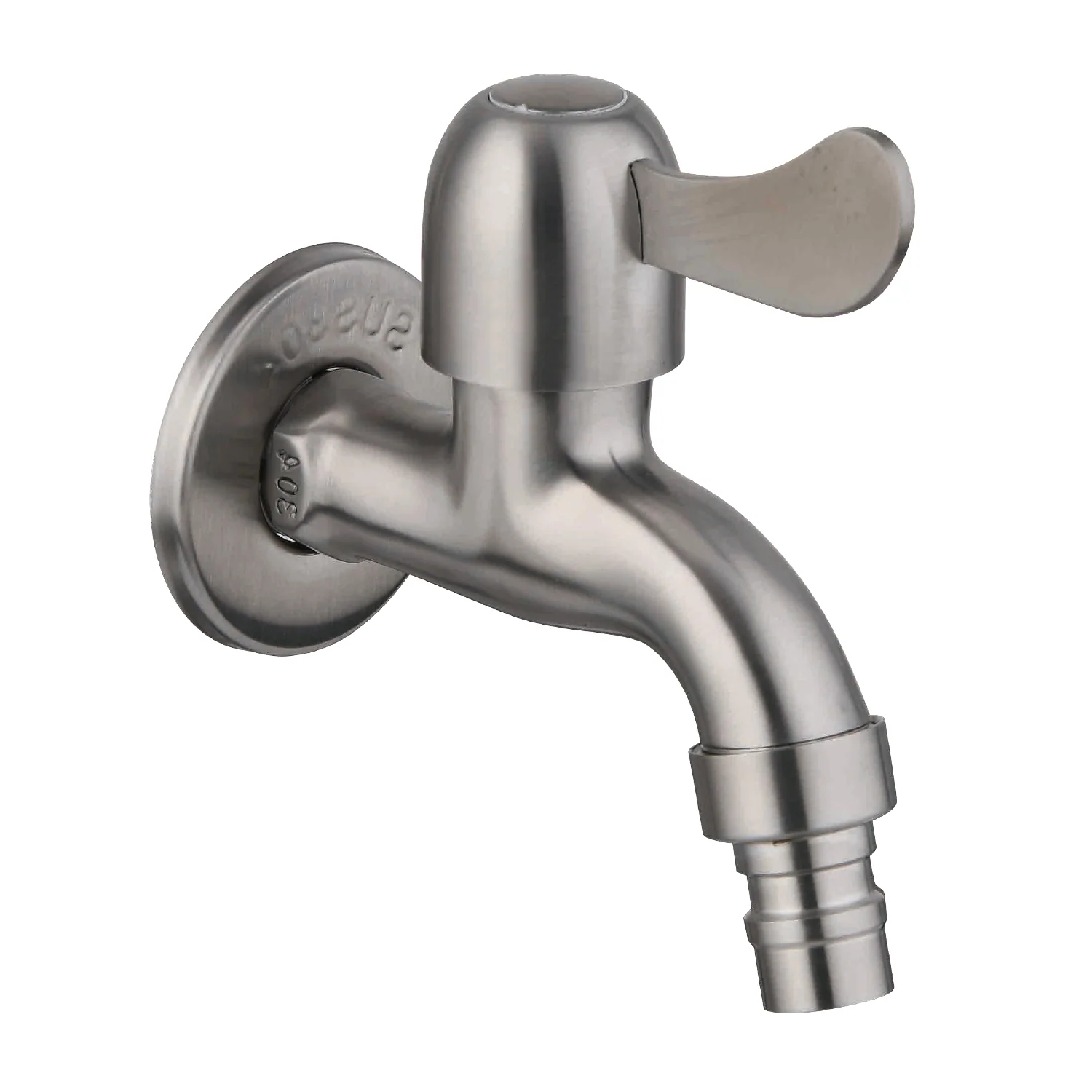 Grifo De Pared Satinado Con Conector Para Lavadora. Pluma Llave Individual De Acero Inoxidable. - Image 2
