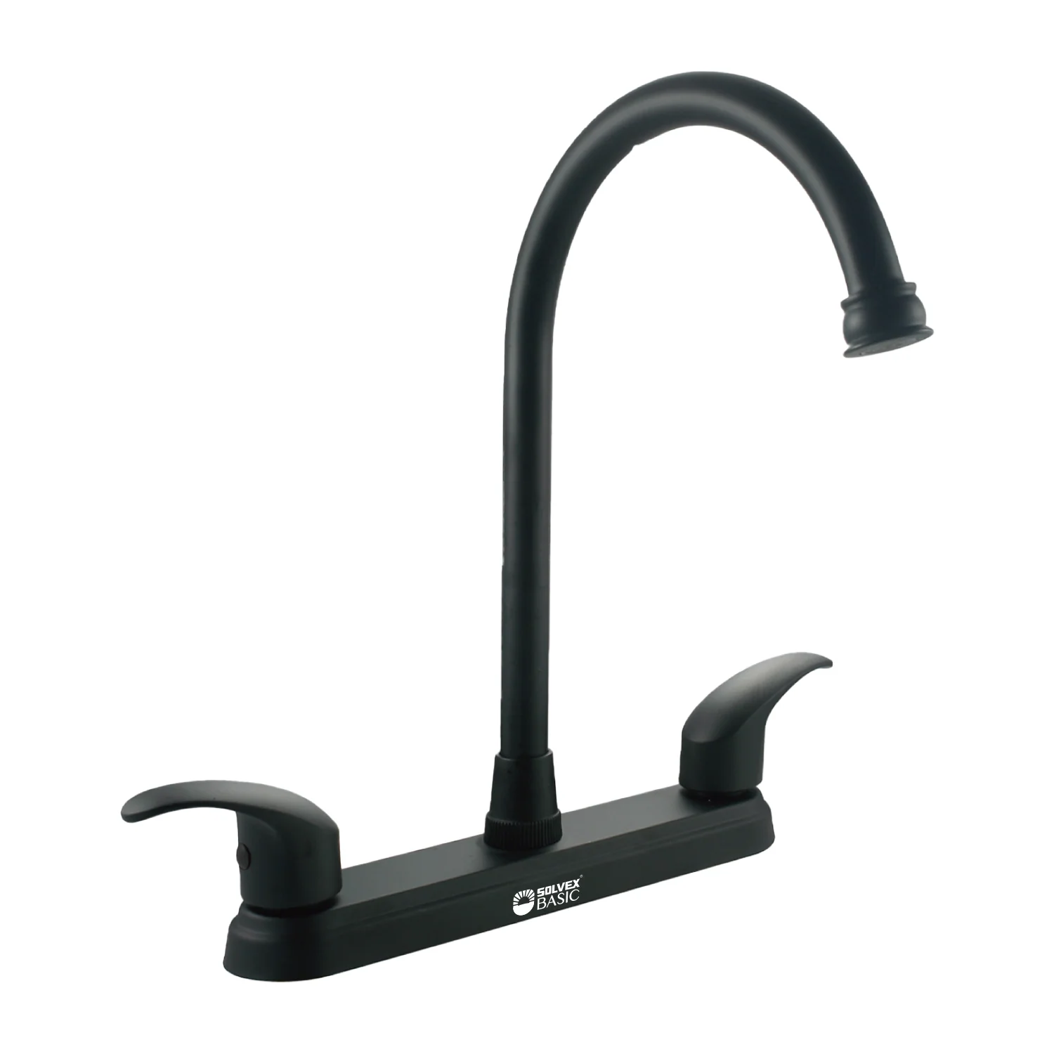 Grifo Mezclador 8" Para Fregador De Cocina. Pluma Llave Con Cuerpo De Zinc Y 1/4 De Vuelta. Color Negro. - Image 2