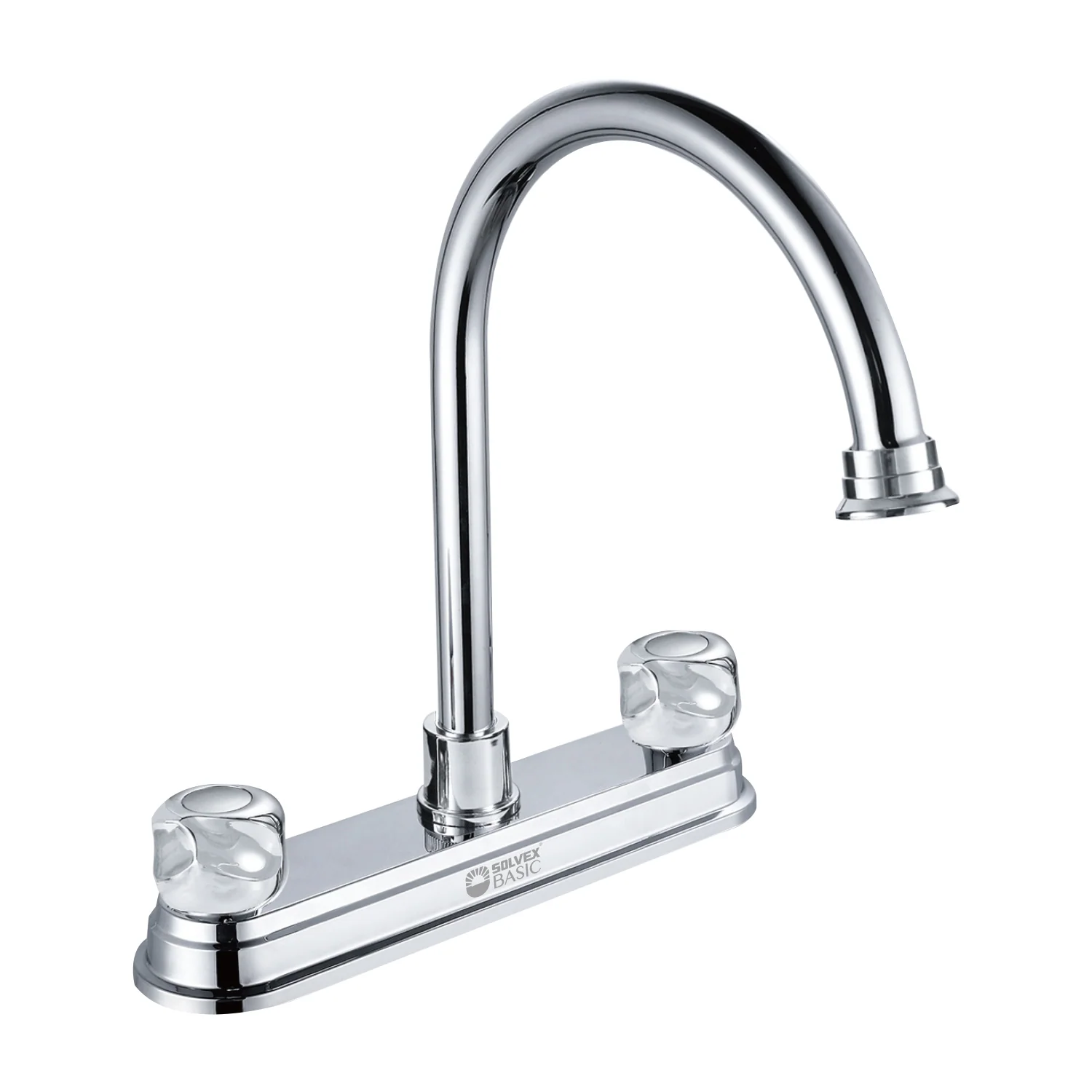 Grifo Mezclador 8" Para Fregador De Cocina. Pluma Llave Cromada Con Cuerpo De Zinc Y Giro Completo. - Image 2
