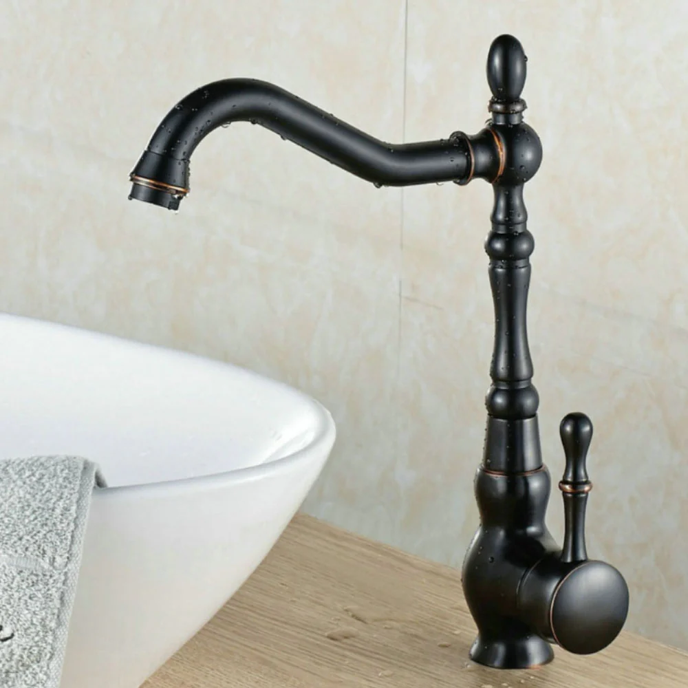 Grifo Mezclador Monomando De Fregador Acabado Negro VINTAGE RETRO NESSATI