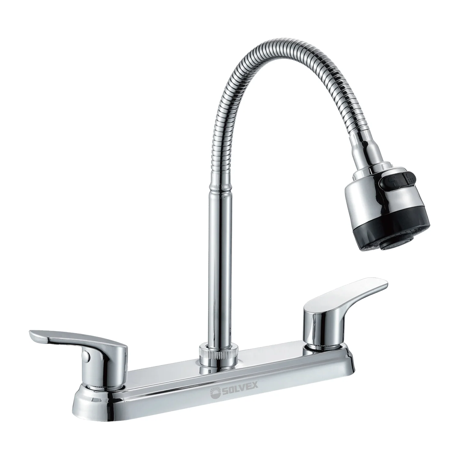 Grifo Para Fregador De Cocina 8". Pluma Con Cuello Flexible De Acero Inoxidable Y Doble Función (Riego O Chorro). - Image 2