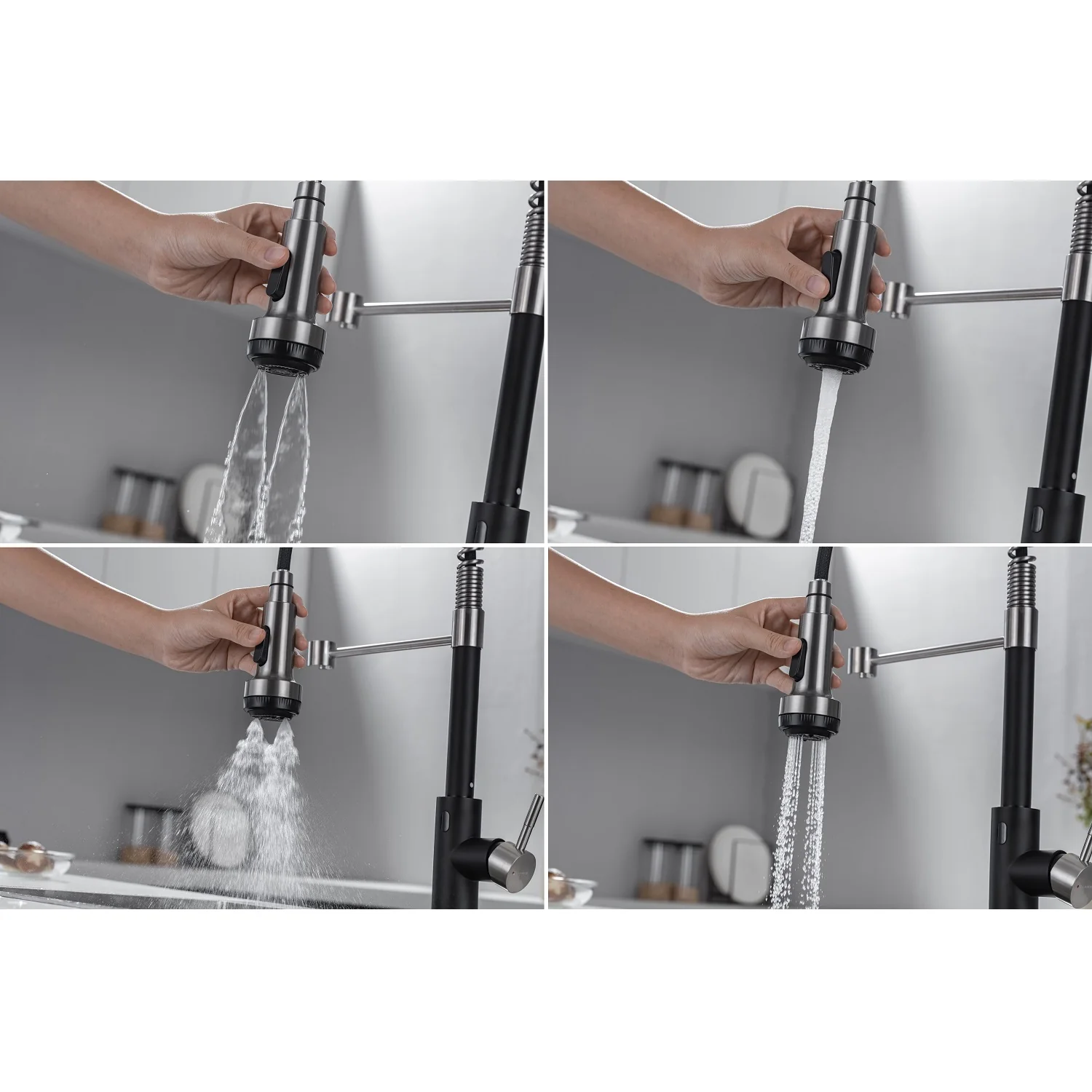Grifo Con Sensor Para Fregador De Cocina De Acero Inoxidable Con Manguera Extraíble (JASPE) - Image 3