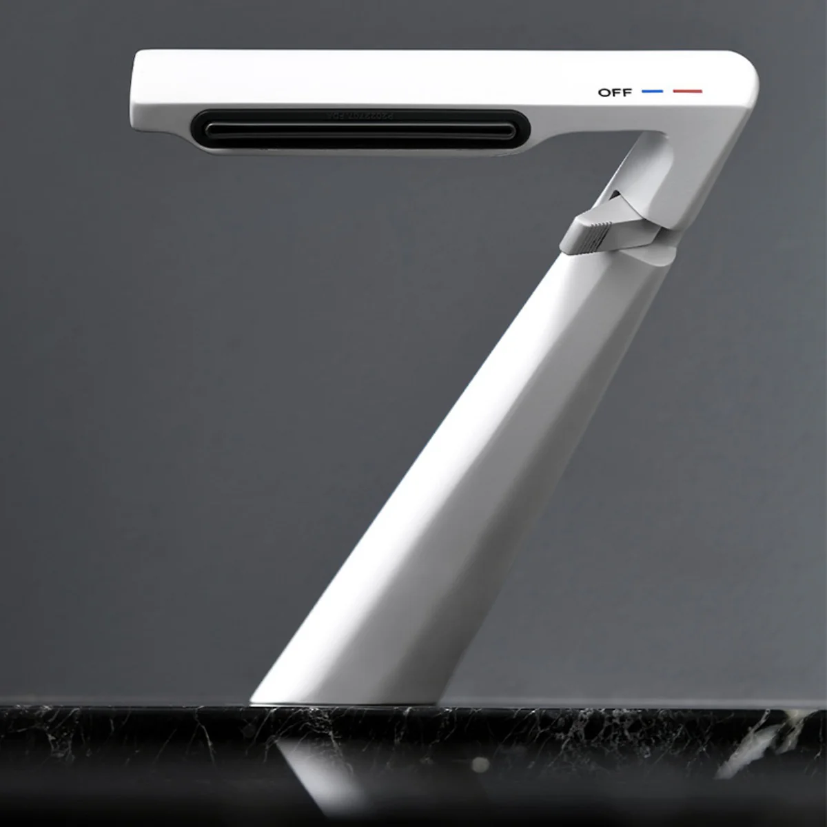 Grifo Para Lavamanos 21 Cm Monomando Pluma Lavabo Color Blanco De Alta Calidad