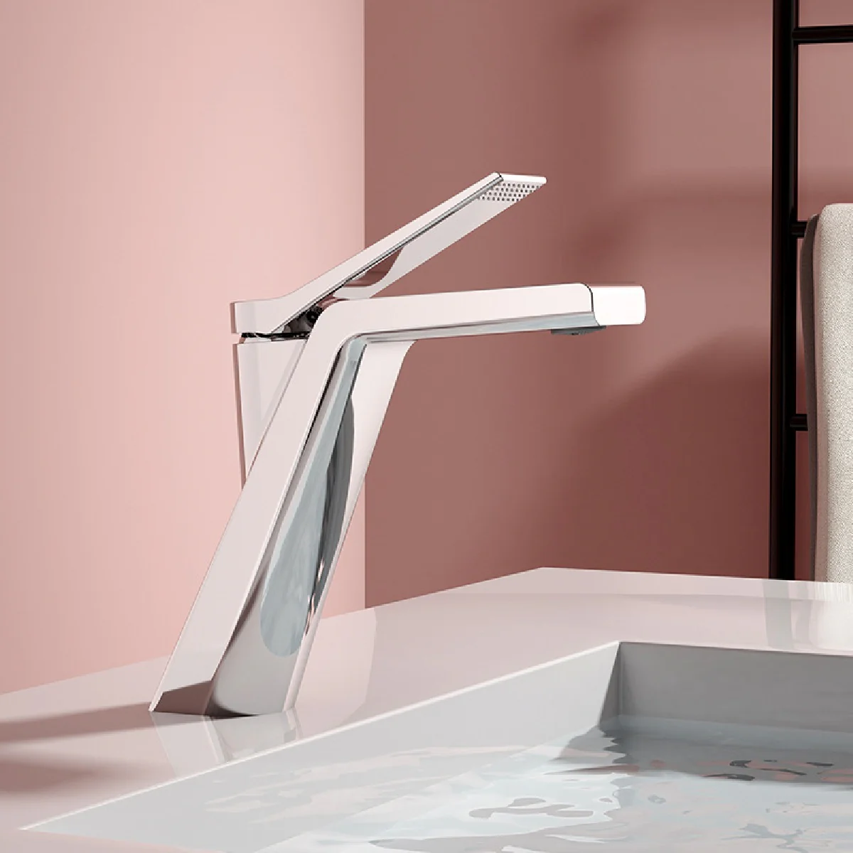 Grifo Para Lavamanos 25 Cm Monomando Pluma Lavabo Cromado Silver Brillante De Alta Calidad