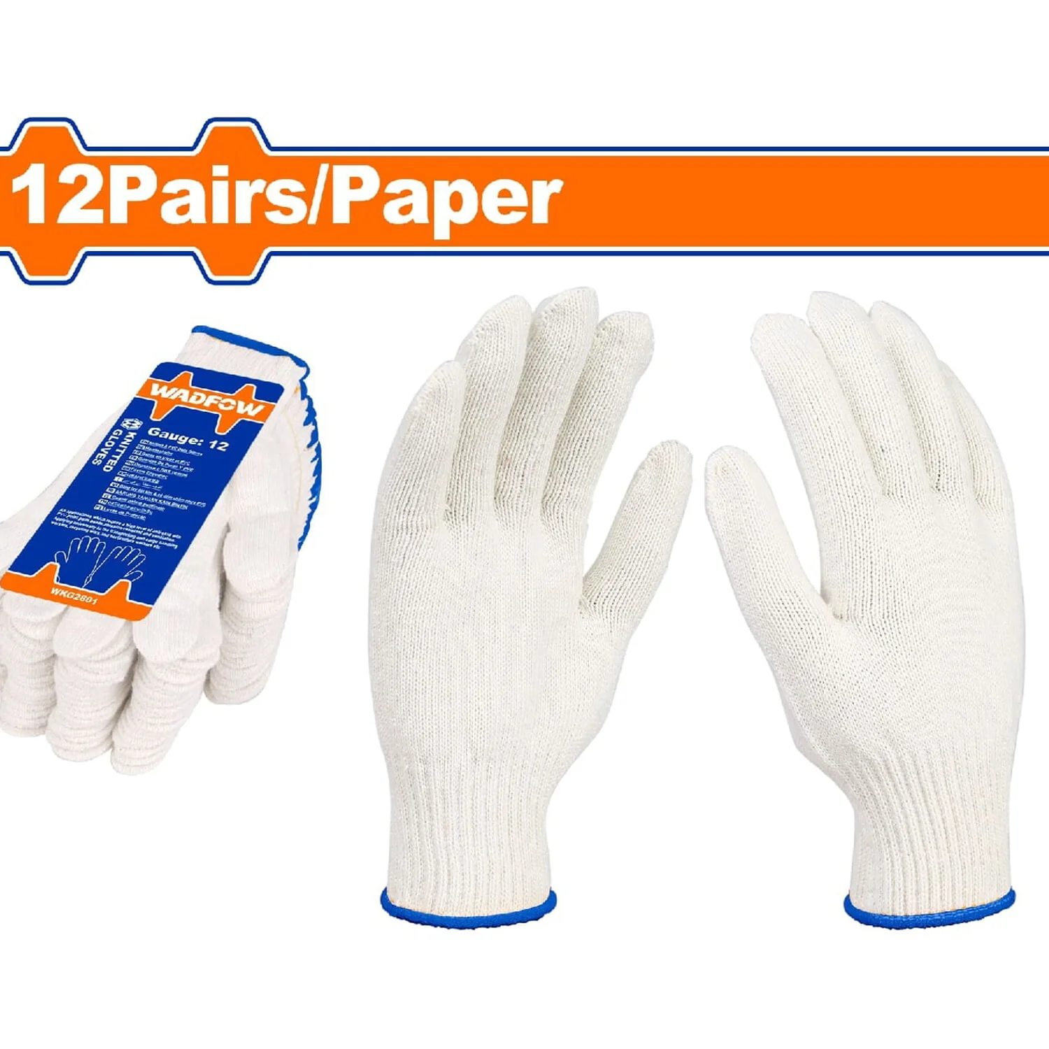 Guantes De Algodón 12 Pares/Pack Blanco Tejido. Calibre 10(XL). Se Vende 12 Pares/Pack - Image 2