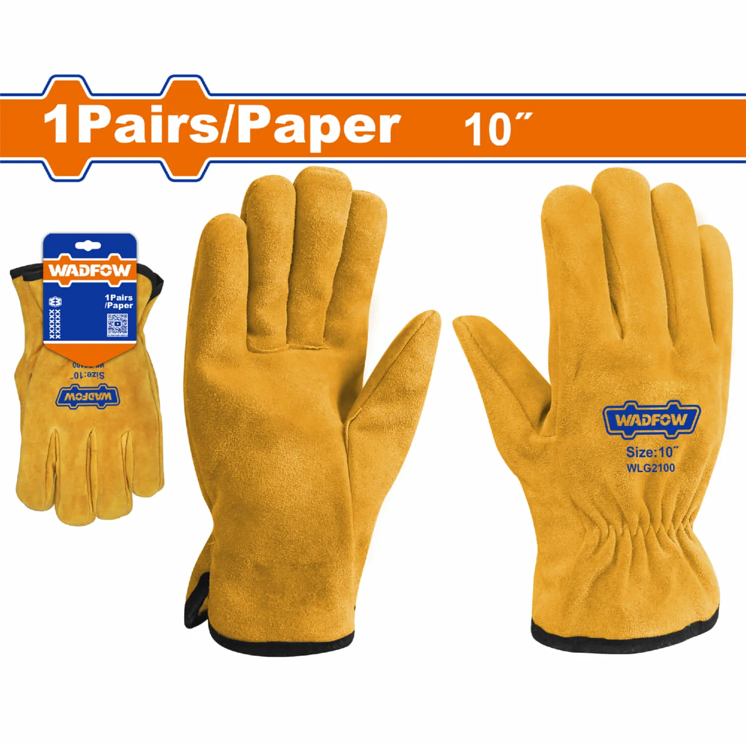 Guantes De Cuero 10” Doble Costura. (1 Par) Guantes De Soldador.