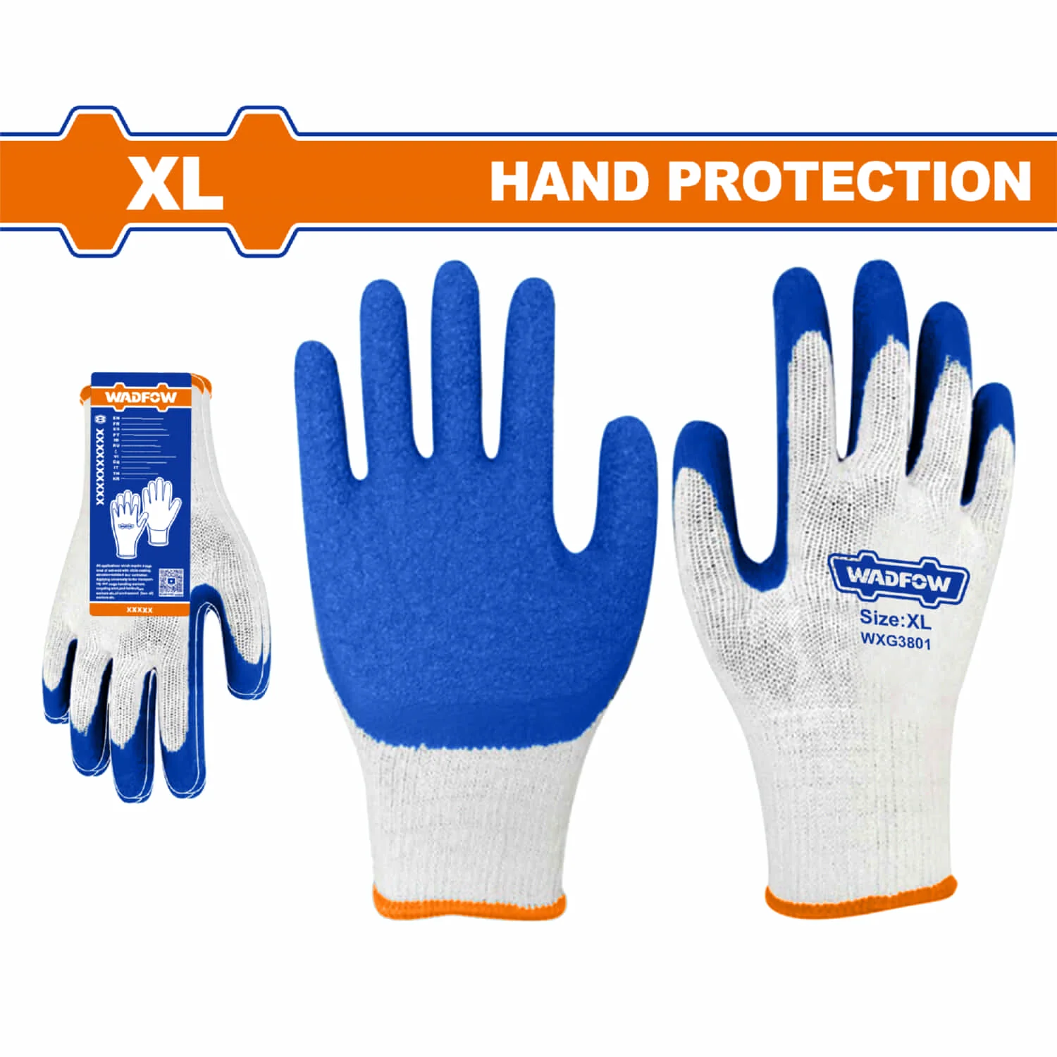 Guantes De Látex XL. Antideslizante Y Antidesgarro. Recubrimiento En La Palma. Set De 12 Pares.