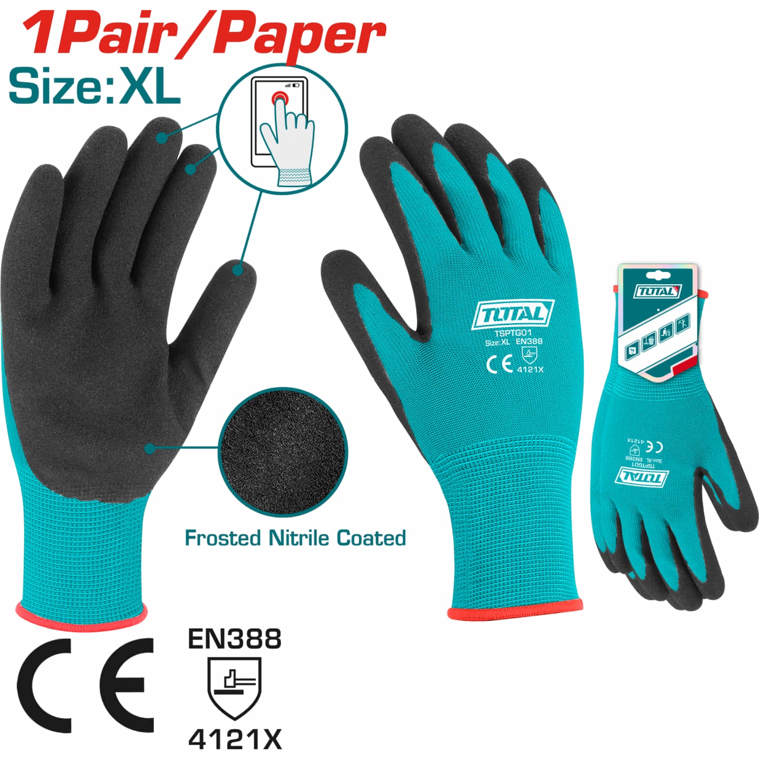 Guantes De Nitrilo Revestido XL. Recubrimiento De Espuma. Reduce Sudoración. 1 Par. - Image 2