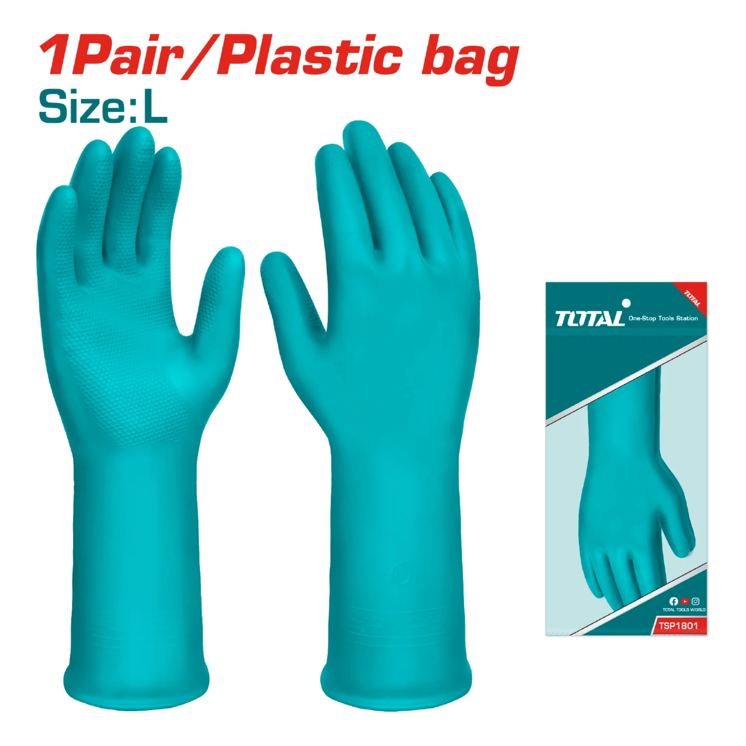 Guantes De PVC Para Limpieza. Alta Calidad. Talla L (Par) - Image 2