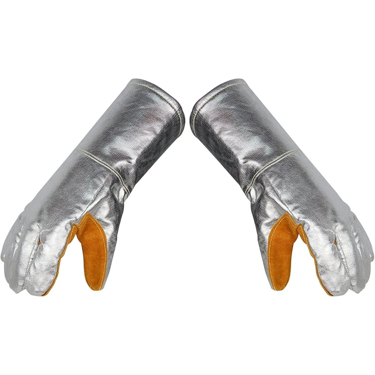 Guantes De Soldadura Resistentes Al Calor Y Fuego. (PAR) Cuero De Doble Capa Y Aislamiento Térmico Hasta 300°C". Guantes De Protección Para Soldar. - Image 3