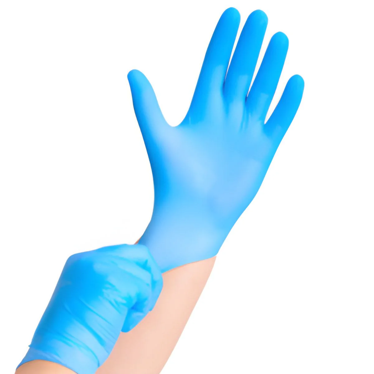 Guantes Desechables De Nitrilo (25 Pares) Talla L. Color Azul.