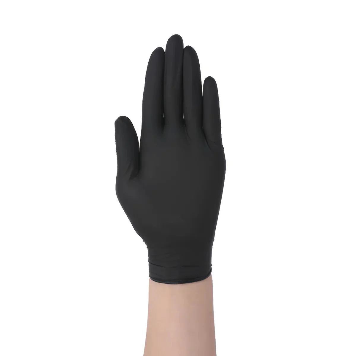 Guantes Desechables De Nitrilo. Color Negro. Caja De 100 Unidades. (Talla M)