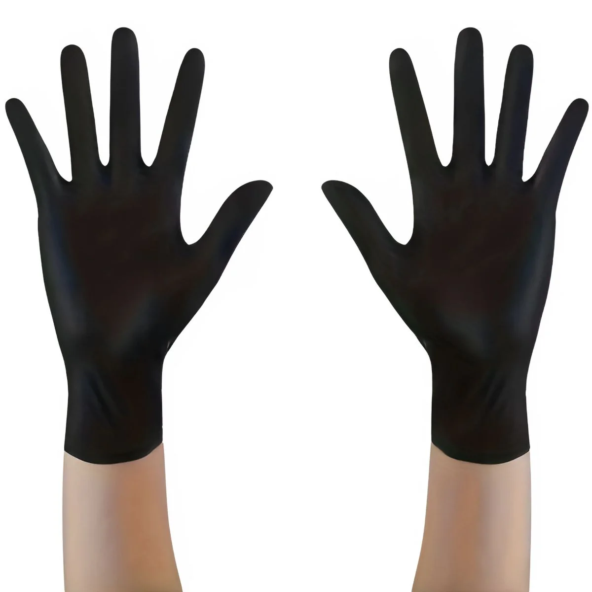 Guantes Desechables De Nitrilo En Bolsas. Color Negro.