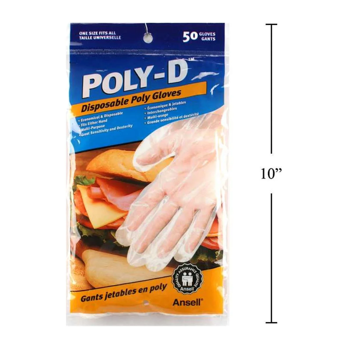 Guantes Desechables De Polietileno Paquete De 50 Guantes Desechables De Polietileno, "Poly-D" - Image 3