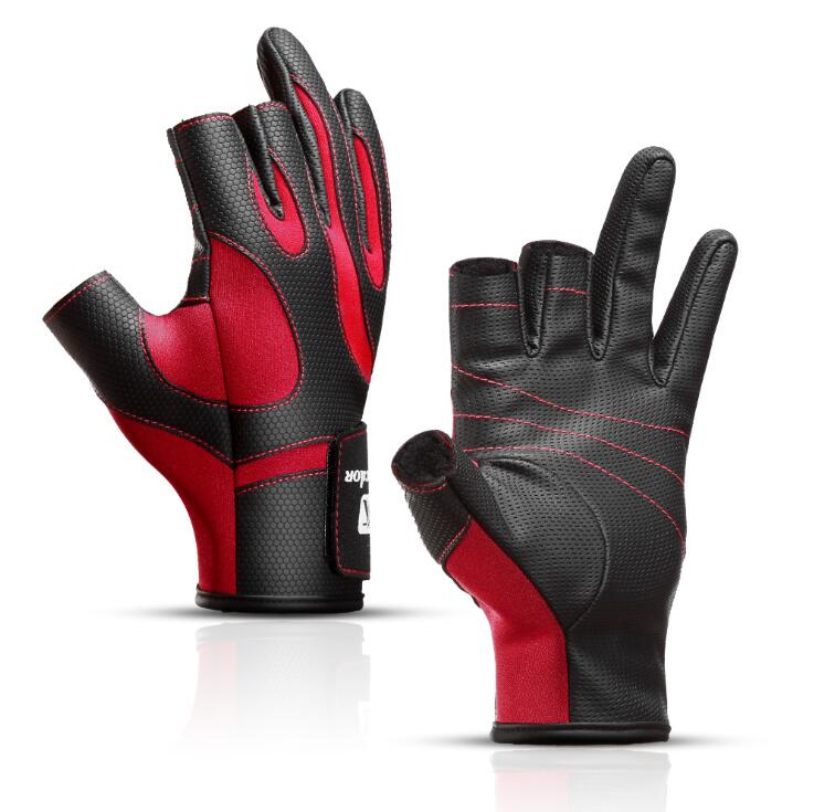 Guantes Para Pesca Antideslizantes Rojos. - Image 7