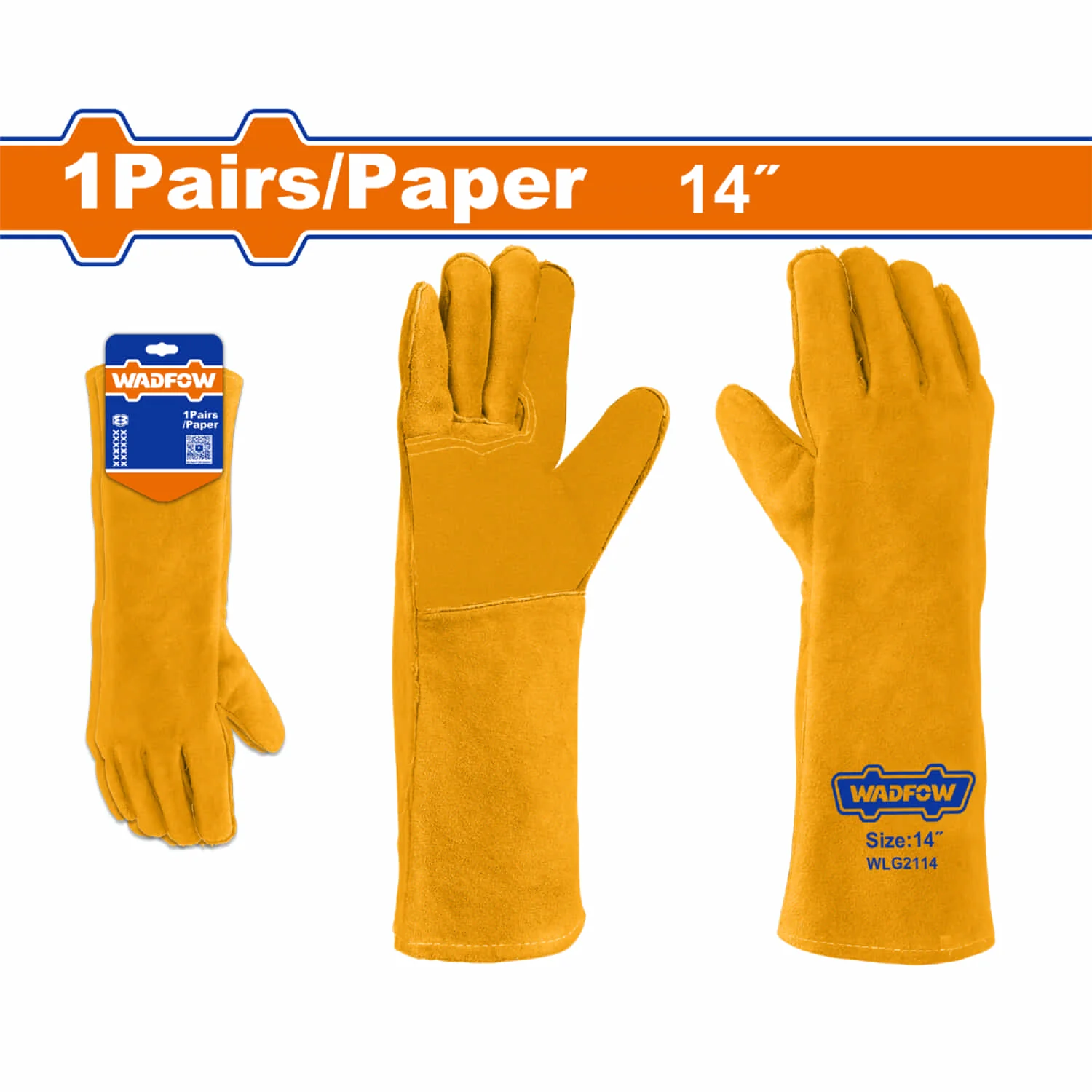 Guantes Para Soldar 14" Costuras Reforzadas. (Par) Guantes De Cuero.