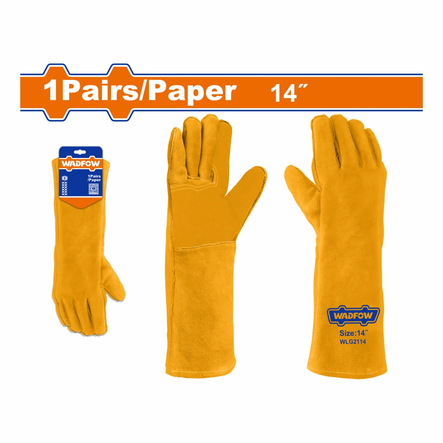 Guantes Para Soldar 14" Costuras Reforzadas. (Par) Guantes De Cuero. - Image 2