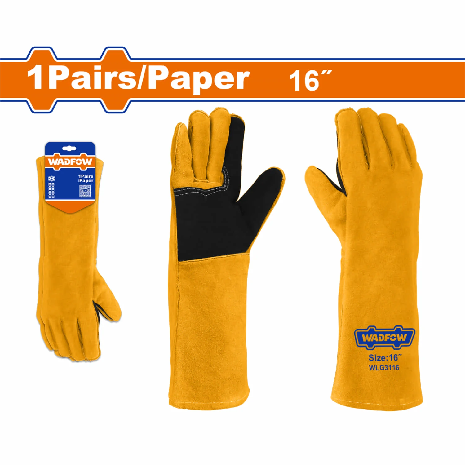 Guantes Para Soldar 16" Costuras Reforzadas. (Par) Guantes De Cuero.