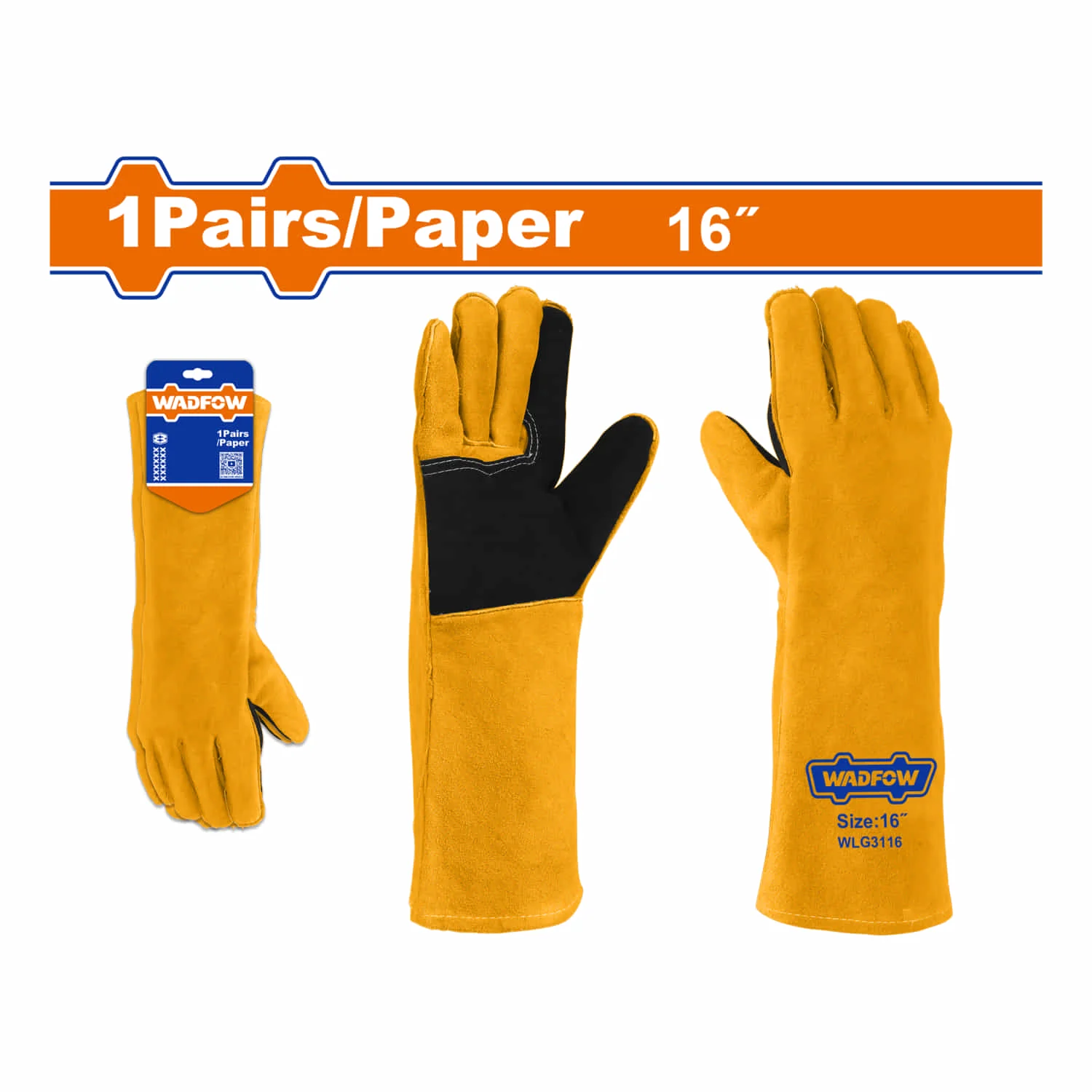 Guantes Para Soldar 16" Costuras Reforzadas. (Par) Guantes De Cuero. - Image 2