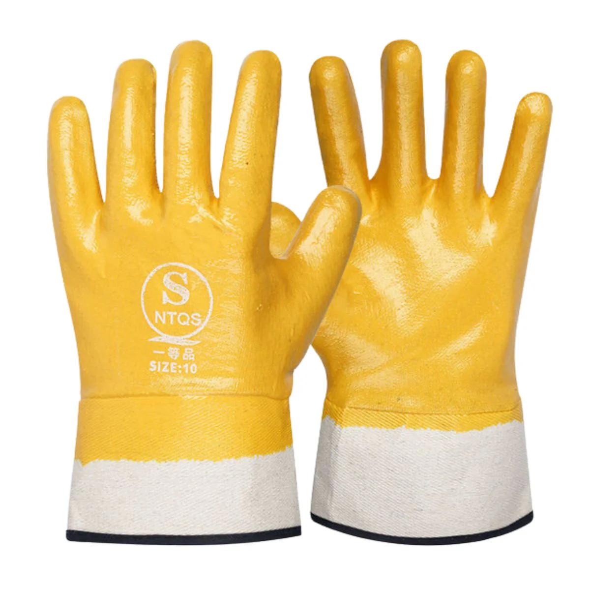 Guantes Para Vidrio De Protección. Resistentes Al Aceite Y Perforaciones. (PAR) Guantes De Lona Con Recubrimiento De Goma.