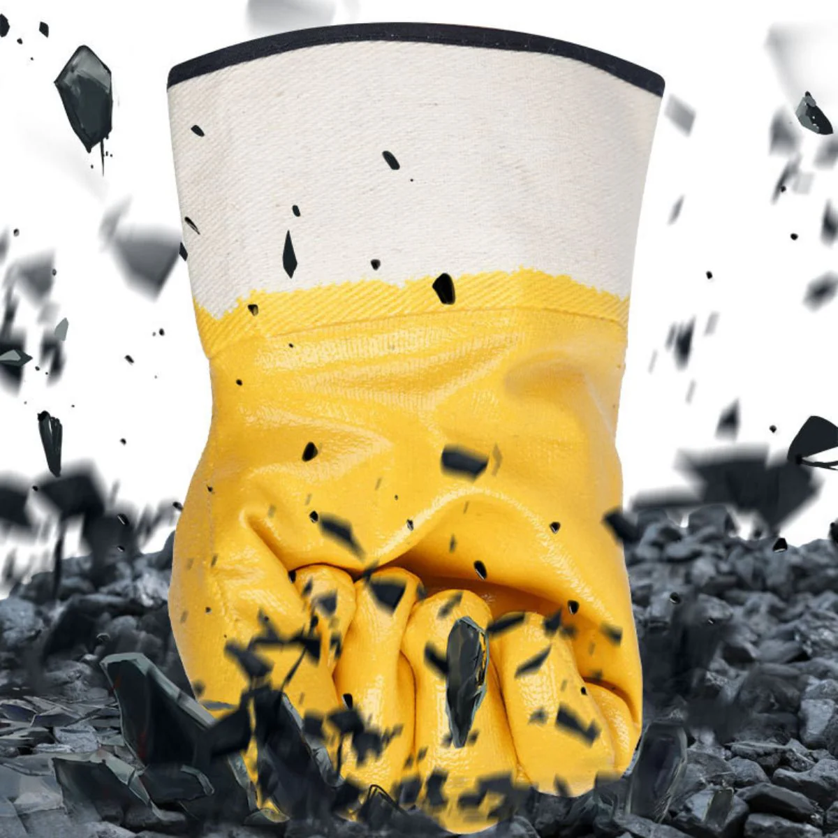 Guantes Para Vidrio De Protección. Resistentes Al Aceite Y Perforaciones. (PAR) Guantes De Lona Con Recubrimiento De Goma. - Image 4