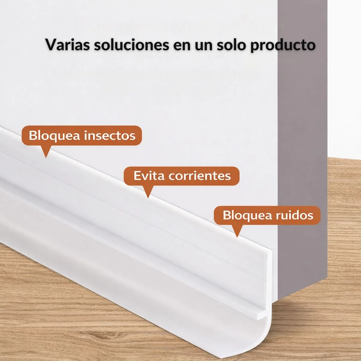 Guardapolvos Burlete Para Puerta Autoadhesiva. Tira Selladoratransparente De PVC. Goma Antiviento, Antipolvo Y Antiruido (1 M) - Image 2