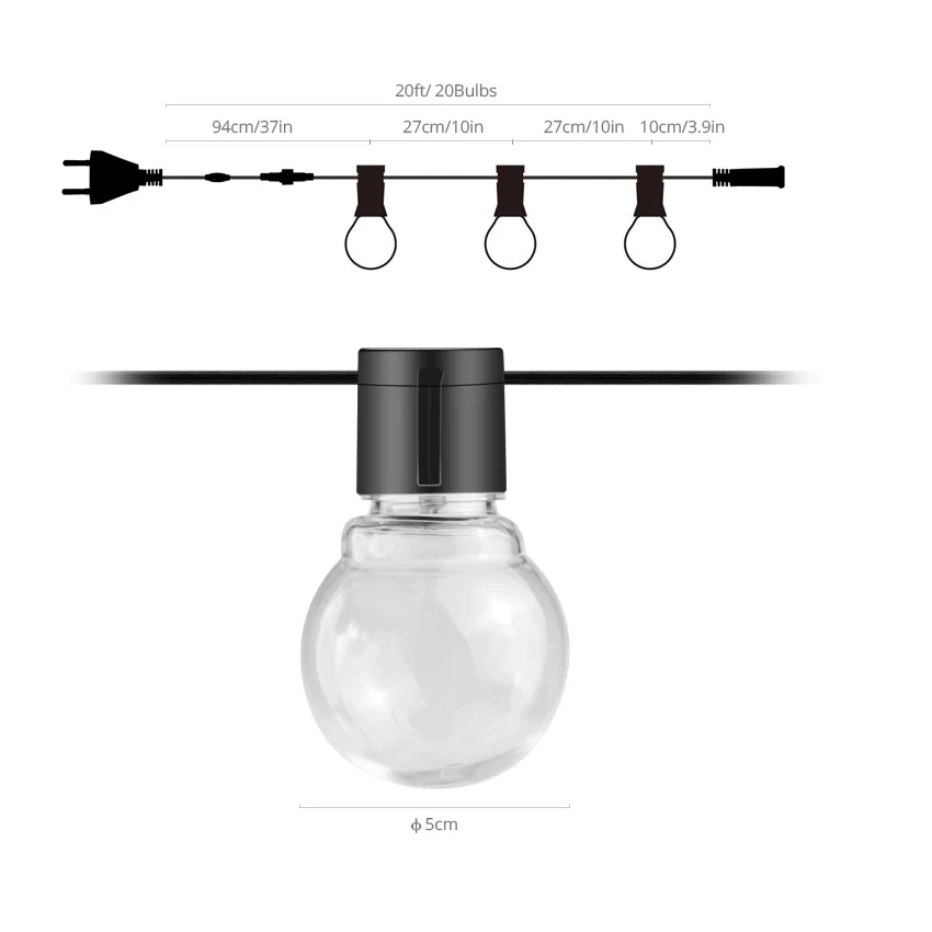 Guirnalda De Luz Decorativa, 5 Mts 20 Bombillos - Image 3