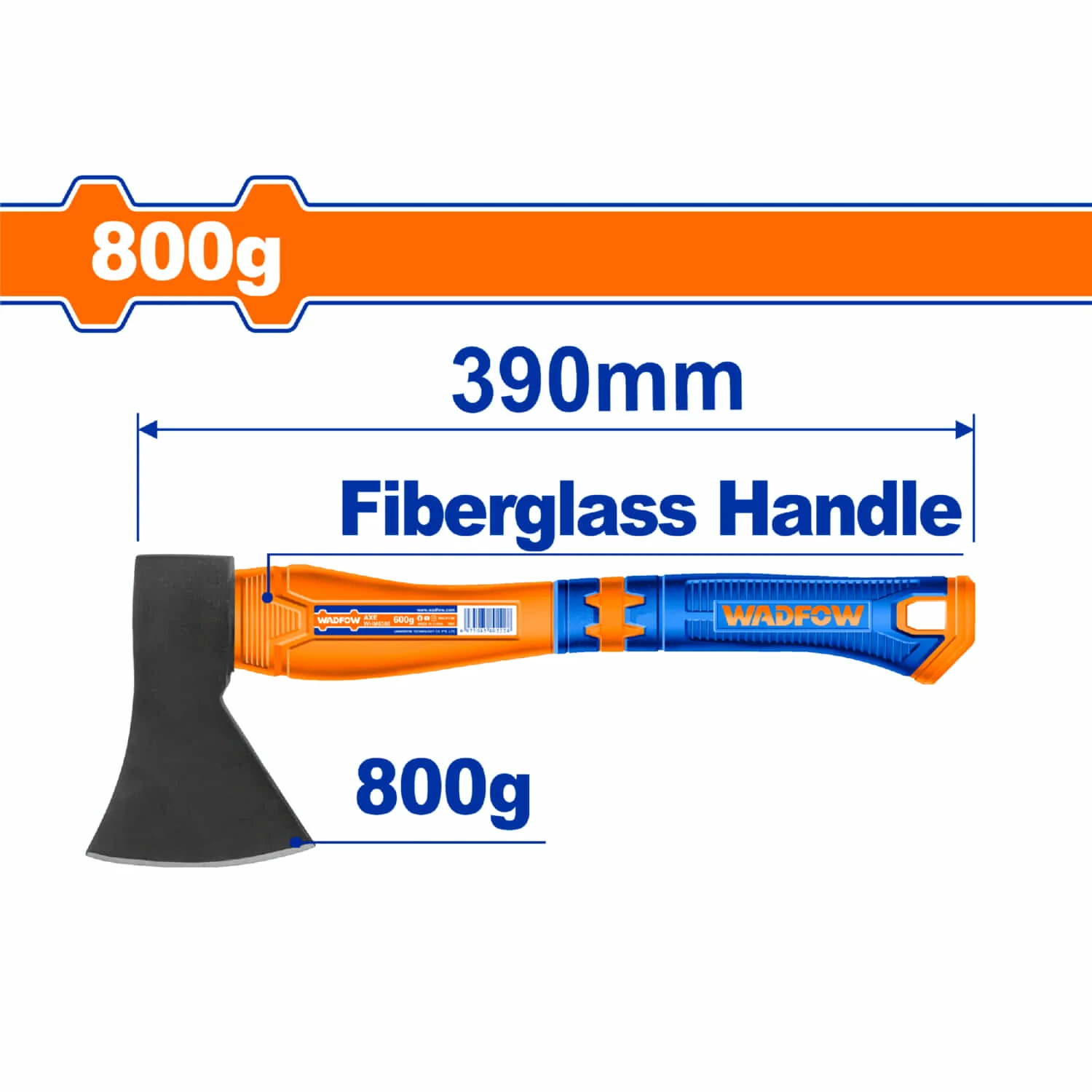 Hacha De Mano 800G. Tratamiento Térmico. Acero #45. Mango Fibra De Vidrio.