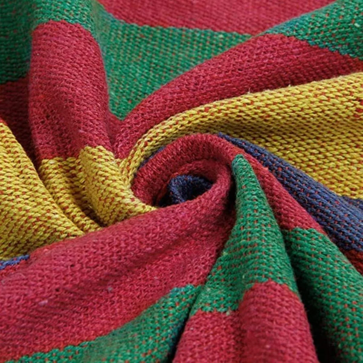 Hamaca De Tela Multicolor Con Barras De Madera (260X100cm). Ideal Para Camping Y Exterior. Incluye Accesorios. - Image 3