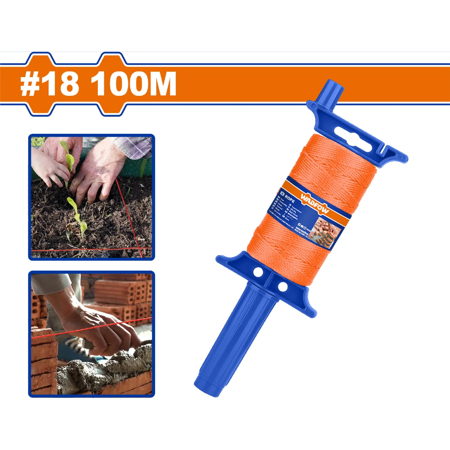 Hilo De Albañil #18 Longitud: 100M Color Naranja Resistente Al Moho. Cuerda De Construcción. Linea Cordel - Image 2