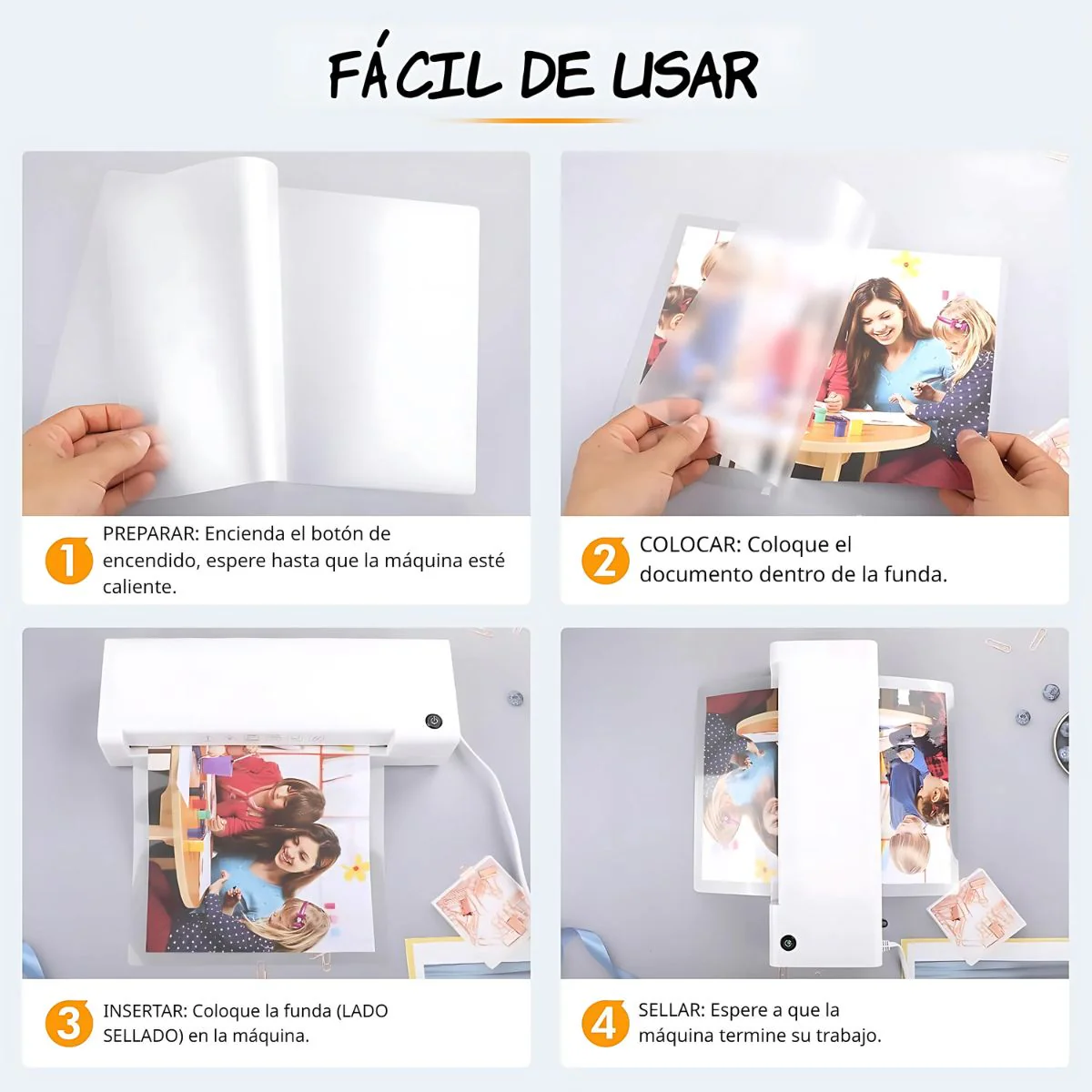 Hojas Para Plastificar A4 (Pack De 100 Unidades) 70 Micras. Laminado Térmico Impermeable. Fundas Laminas Protectoras Para Fotos Y Documentos. - Image 3
