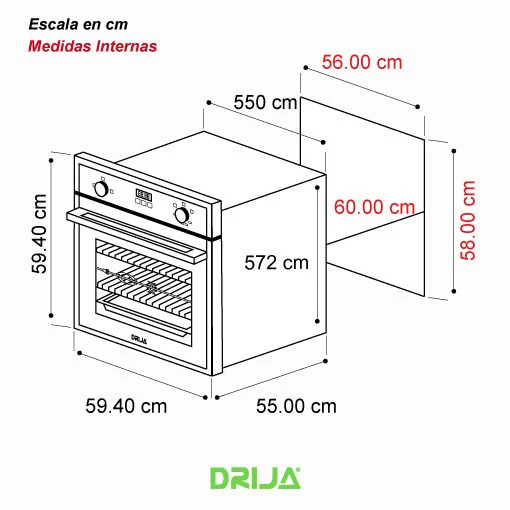 Horno Empotrable A Gas Europa 60 - Image 2