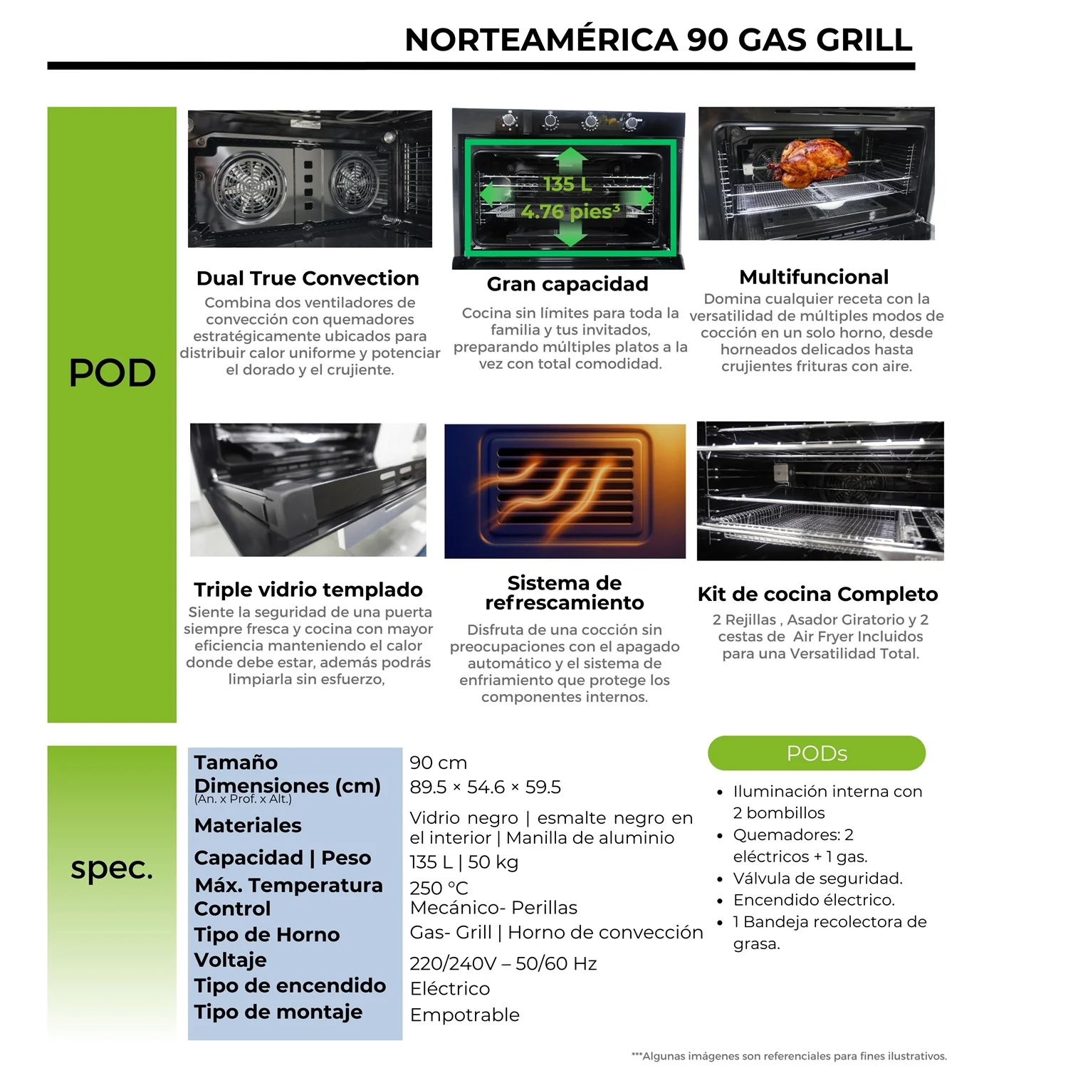 Horno Empotrable Norteamérica 90 Gas - Image 2
